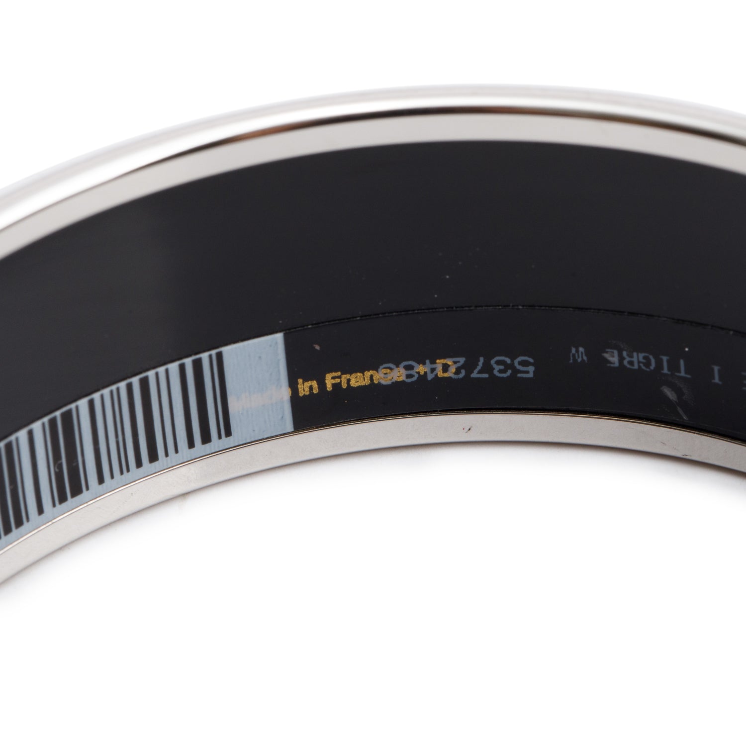 Hermes Palladium-Plated Pattes de Velours Enamel Wide Bangle