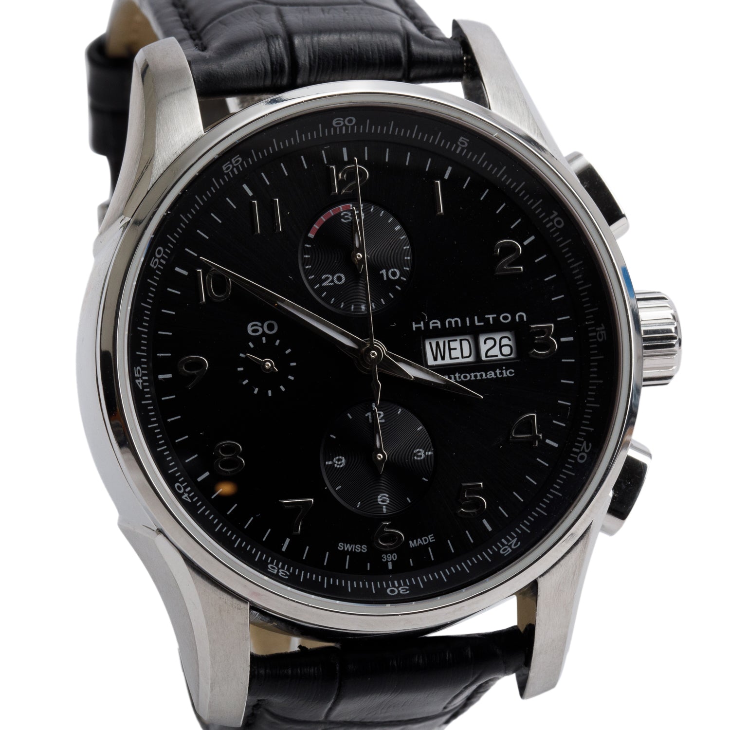 Hamilton Stainless Steel Jazzmaster Maestro 45 MM Automatic Chronograph Watch H327161 w/ Box