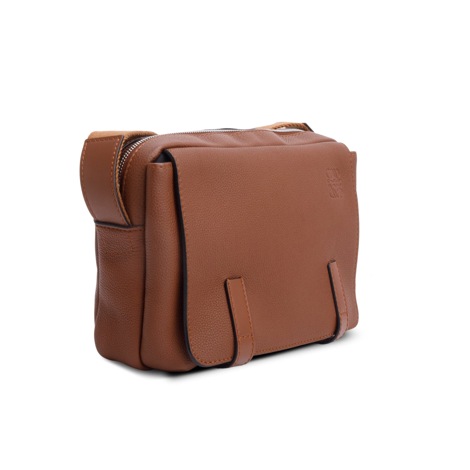 Loewe Brown Supple Smooth Leather XS Military Messenger Bag w/ Box