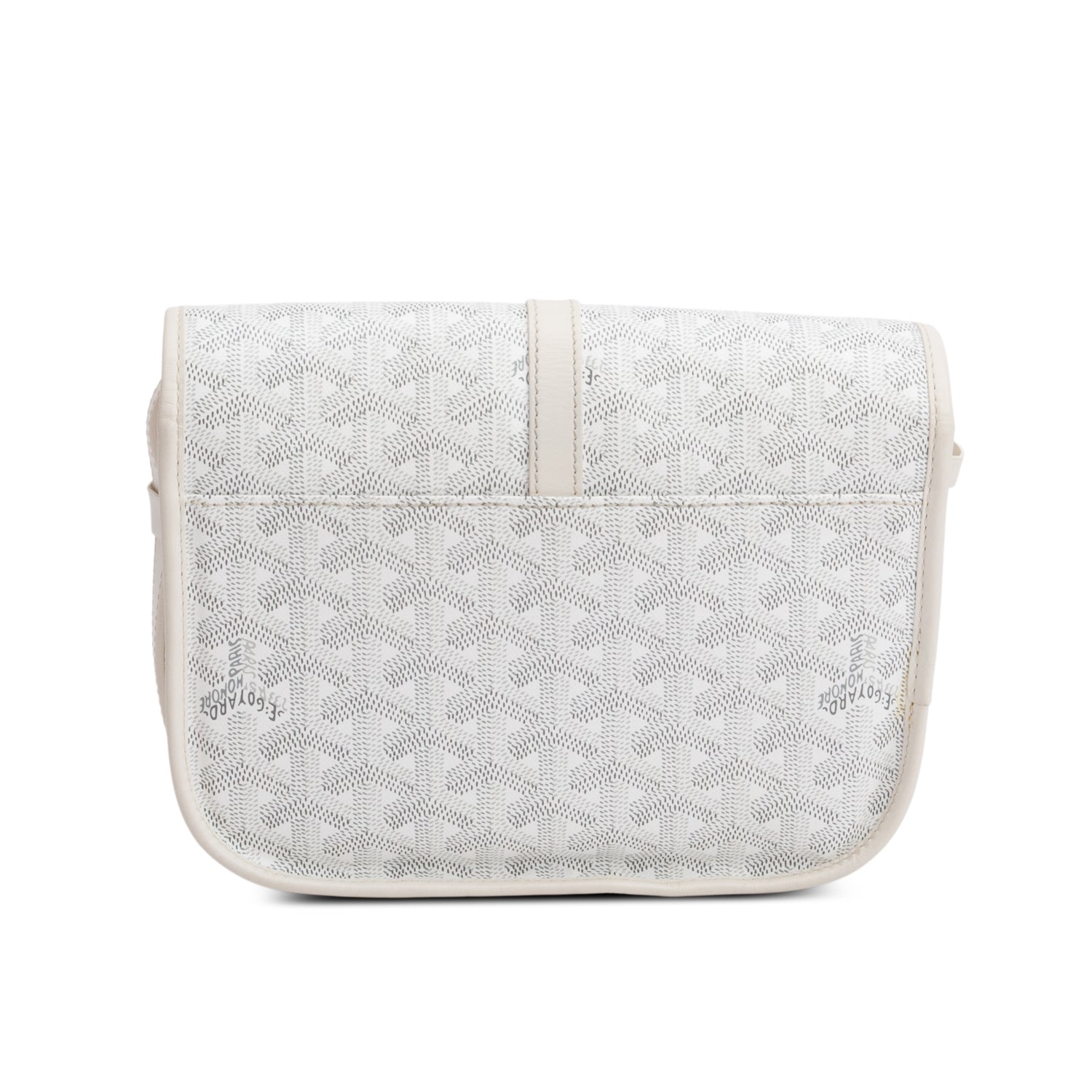 Goyard White Leather & Monogram Canvas Belvedere II PM Crossbody Bag