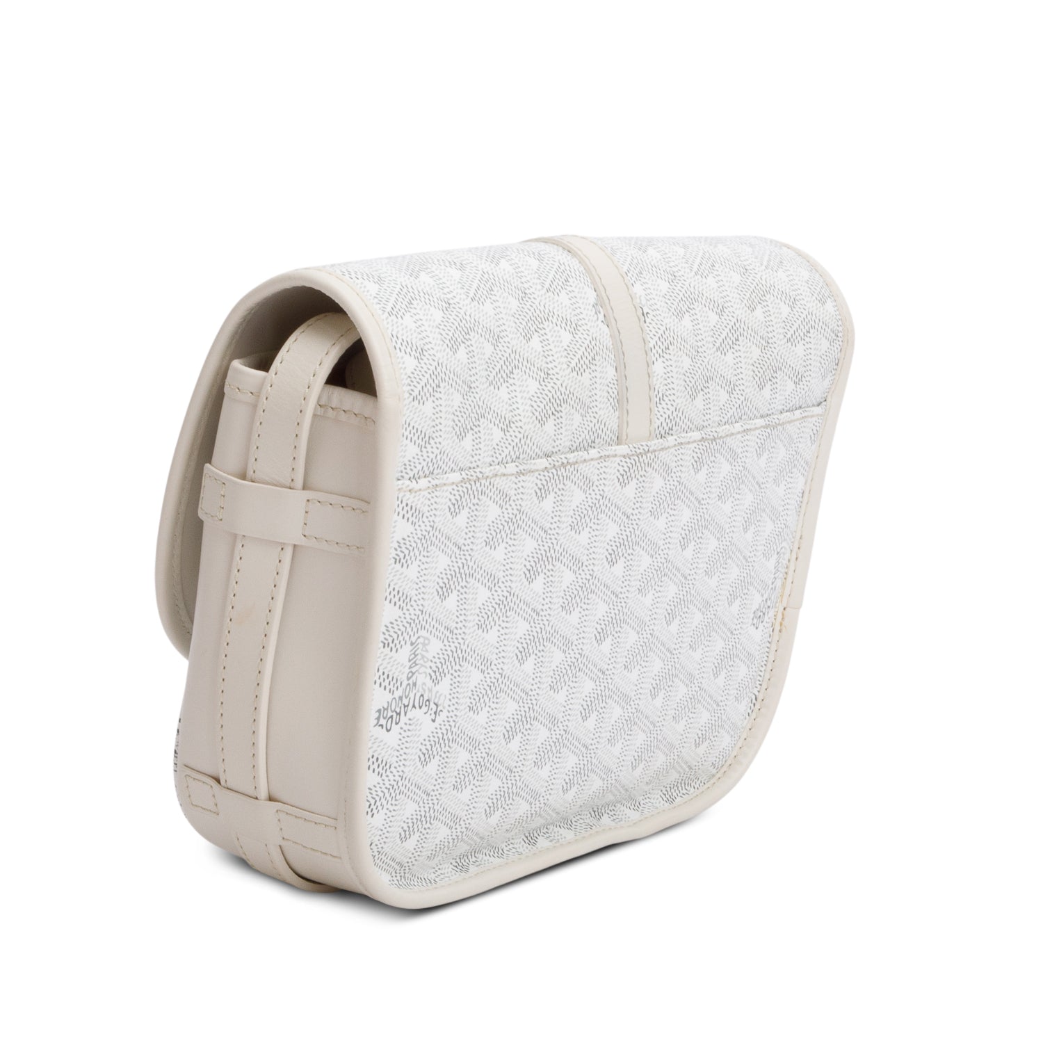 Goyard White Leather & Monogram Canvas Belvedere II PM Crossbody Bag