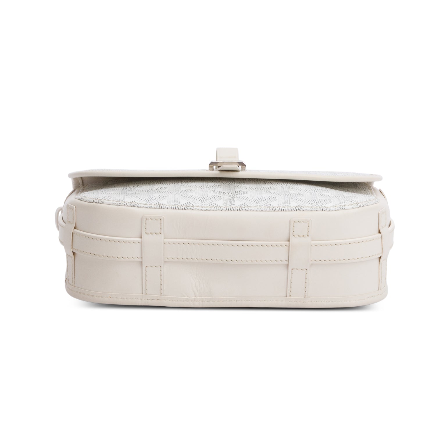 Goyard White Leather & Monogram Canvas Belvedere II PM Crossbody Bag