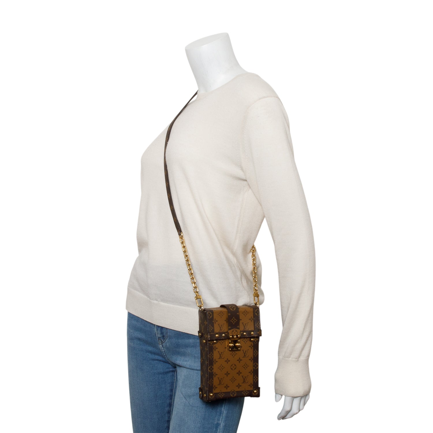 Louis Vuitton Monogram Reverse Pochette Trunk Verticale w/ Strap