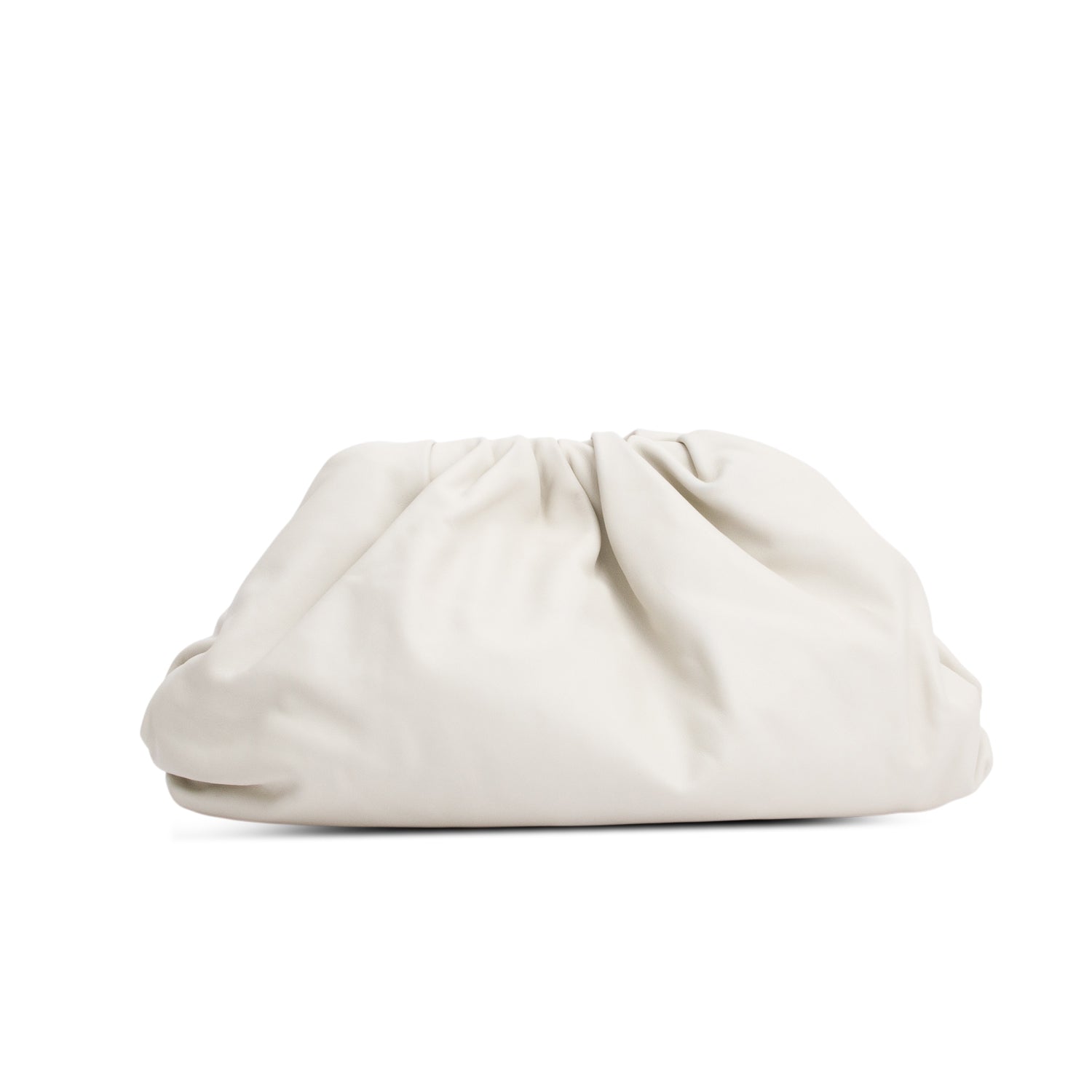 Bottega Veneta White Calfskin Leather The Classic Large Pouch