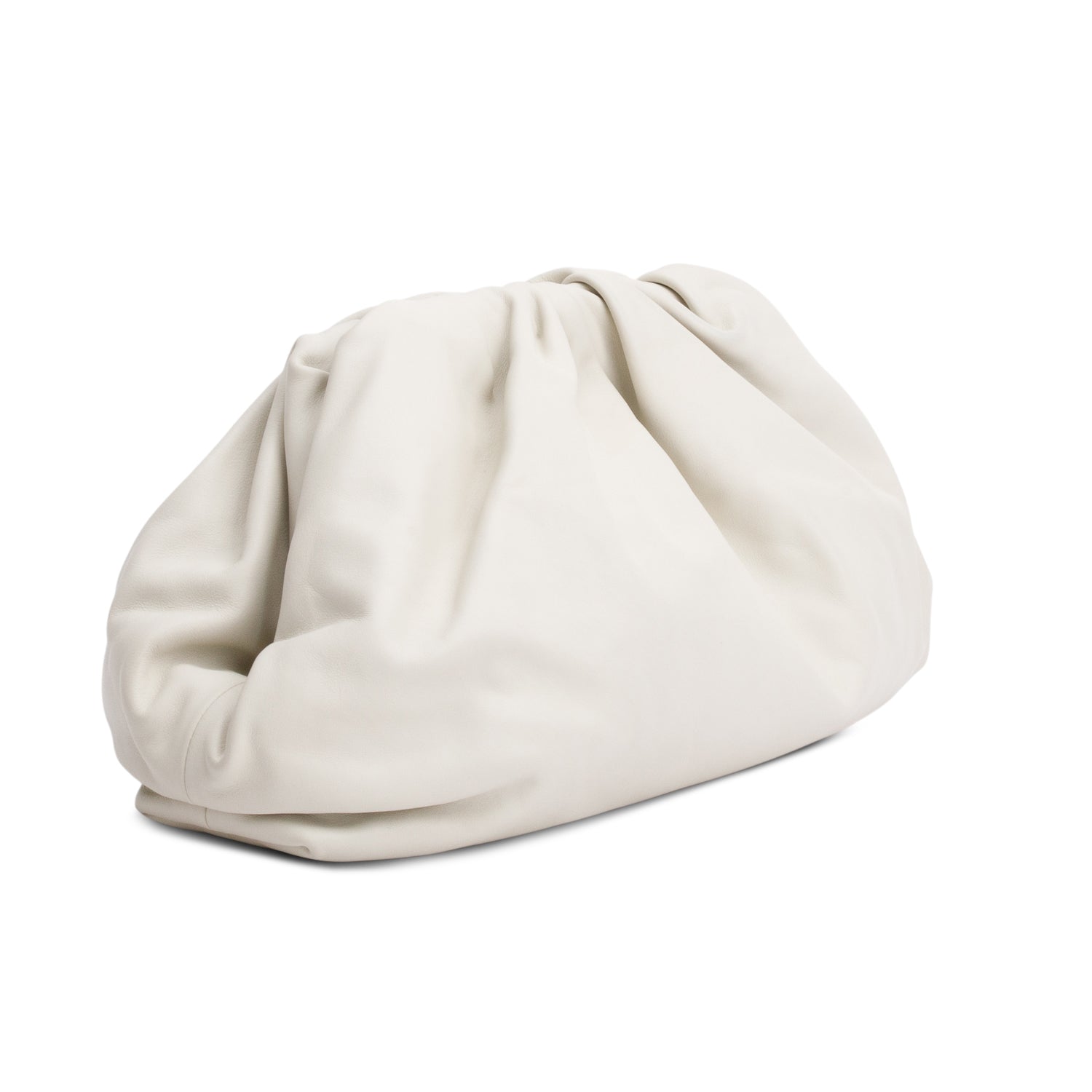 Bottega Veneta White Calfskin Leather The Classic Large Pouch