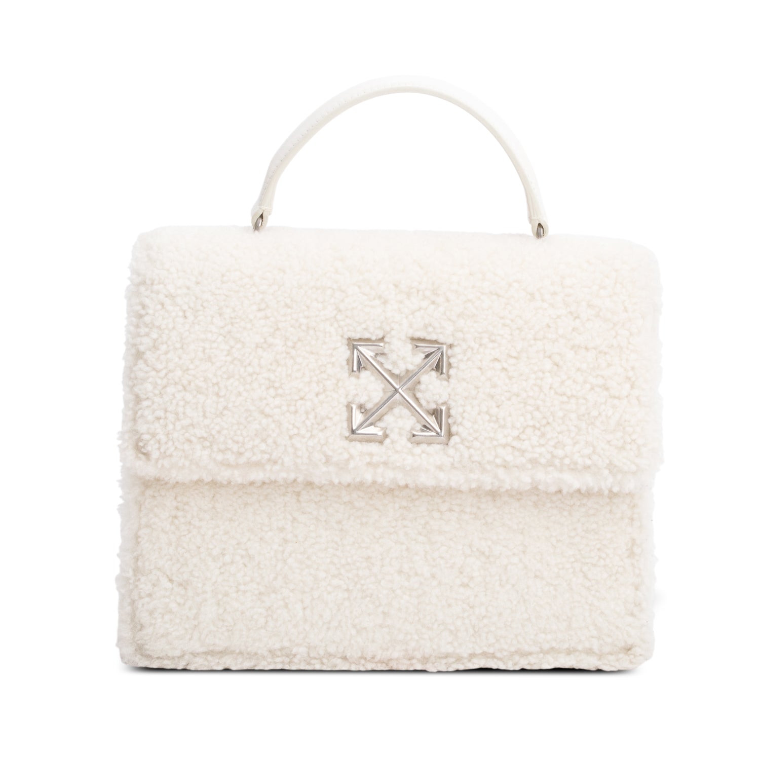 Off-White White Shearling 2.8 Jitney Bag