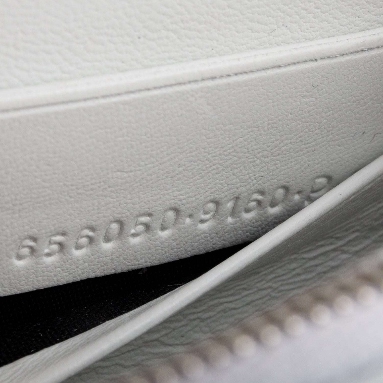 Balenciaga x Adidas White/Black Striped Leather Hourglass Chain Wallet