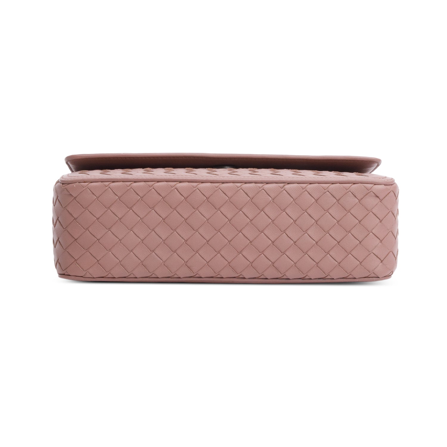 Bottega Veneta Pink Intrecciato Leather Alumna Flap Shoulder Bag