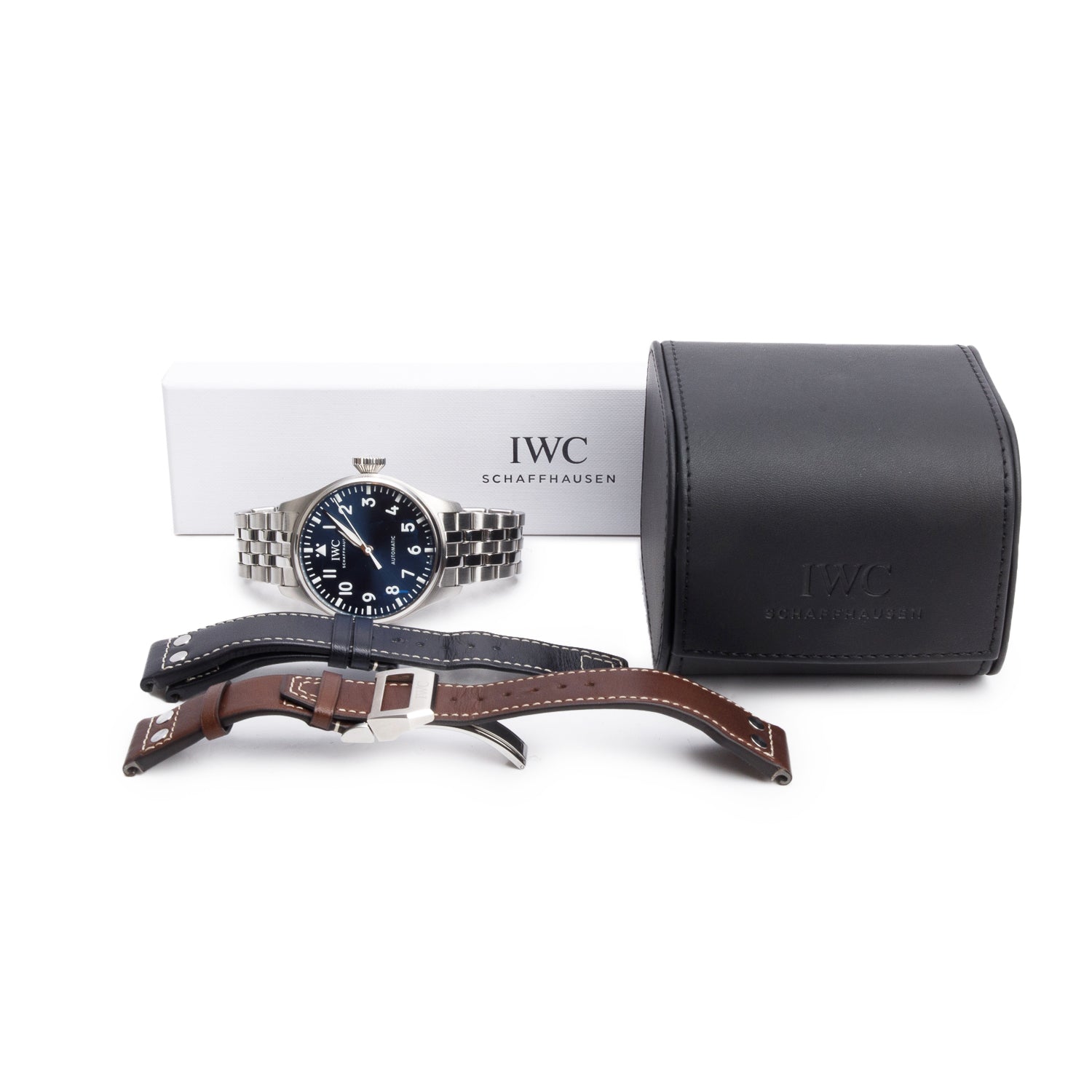 IWC Stainless Steel Big Pilot 43 MM Automatic Watch Blue Dial IW329304 w/ Box
