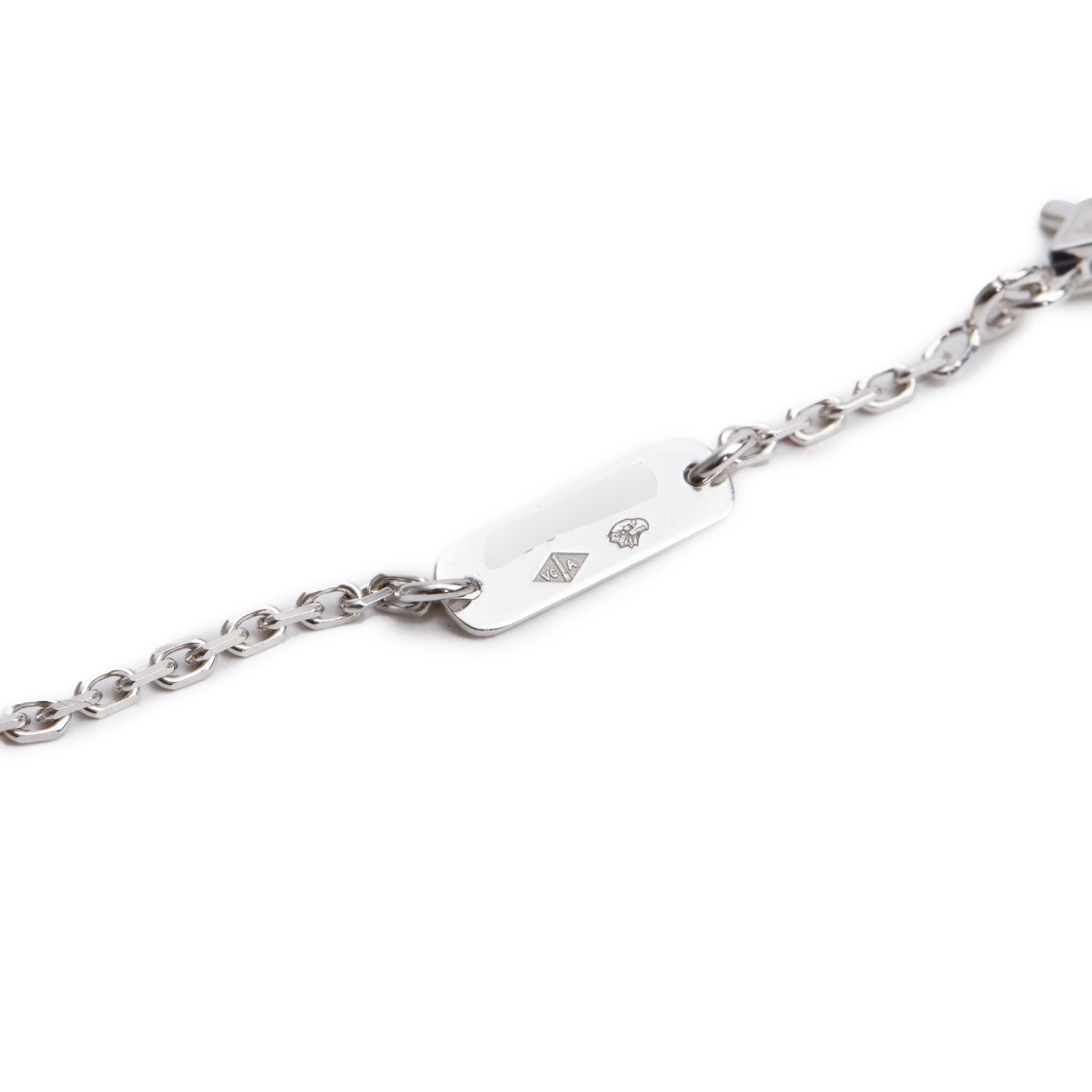 Van Cleef & Arpels 2024 18k White Gold Diamond Lotus Openwork Pendant Necklace, Mini Modelw/ Box, Receipt & Certificate