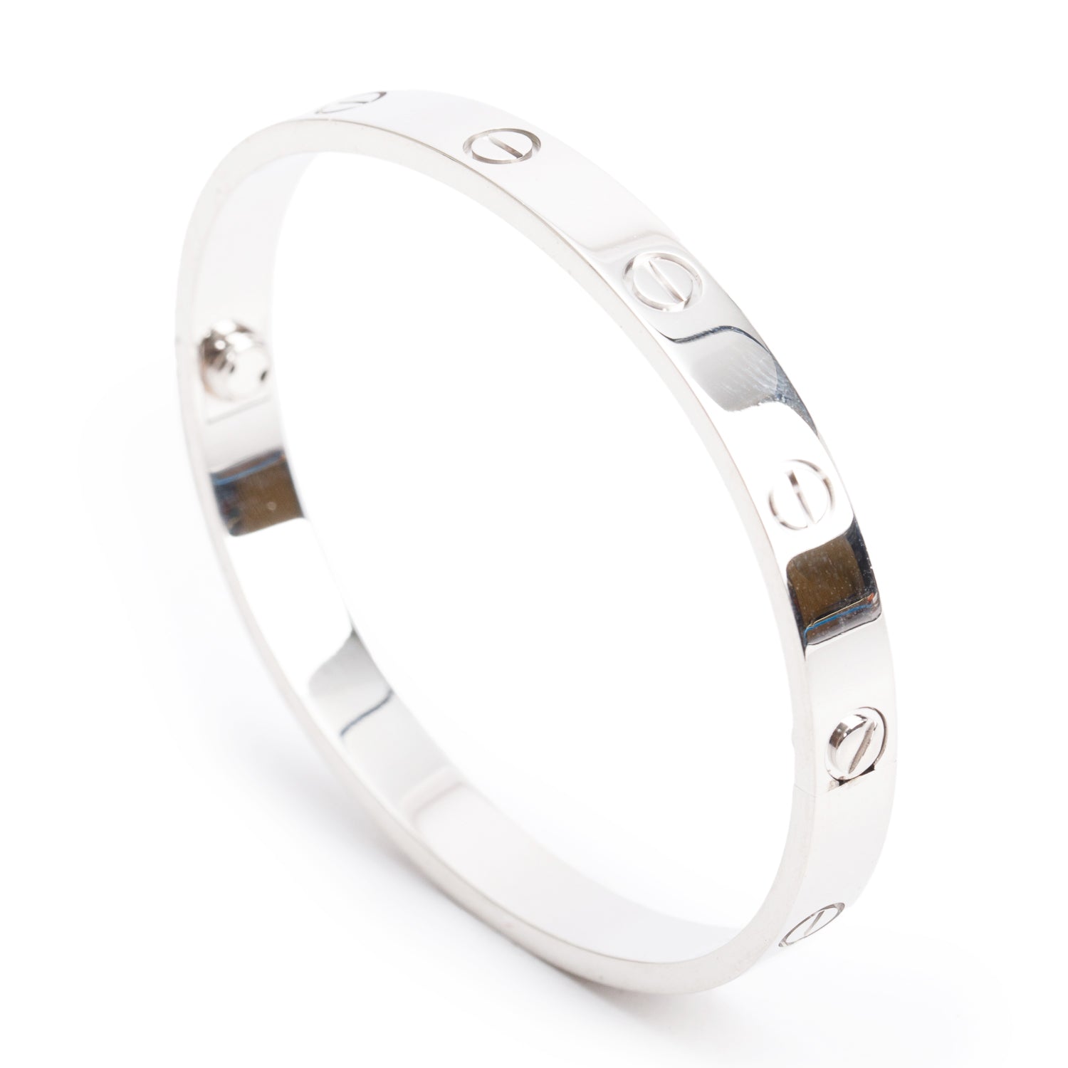 Cartier 18k White Gold Love Bracelet, Size 17 w/ Box