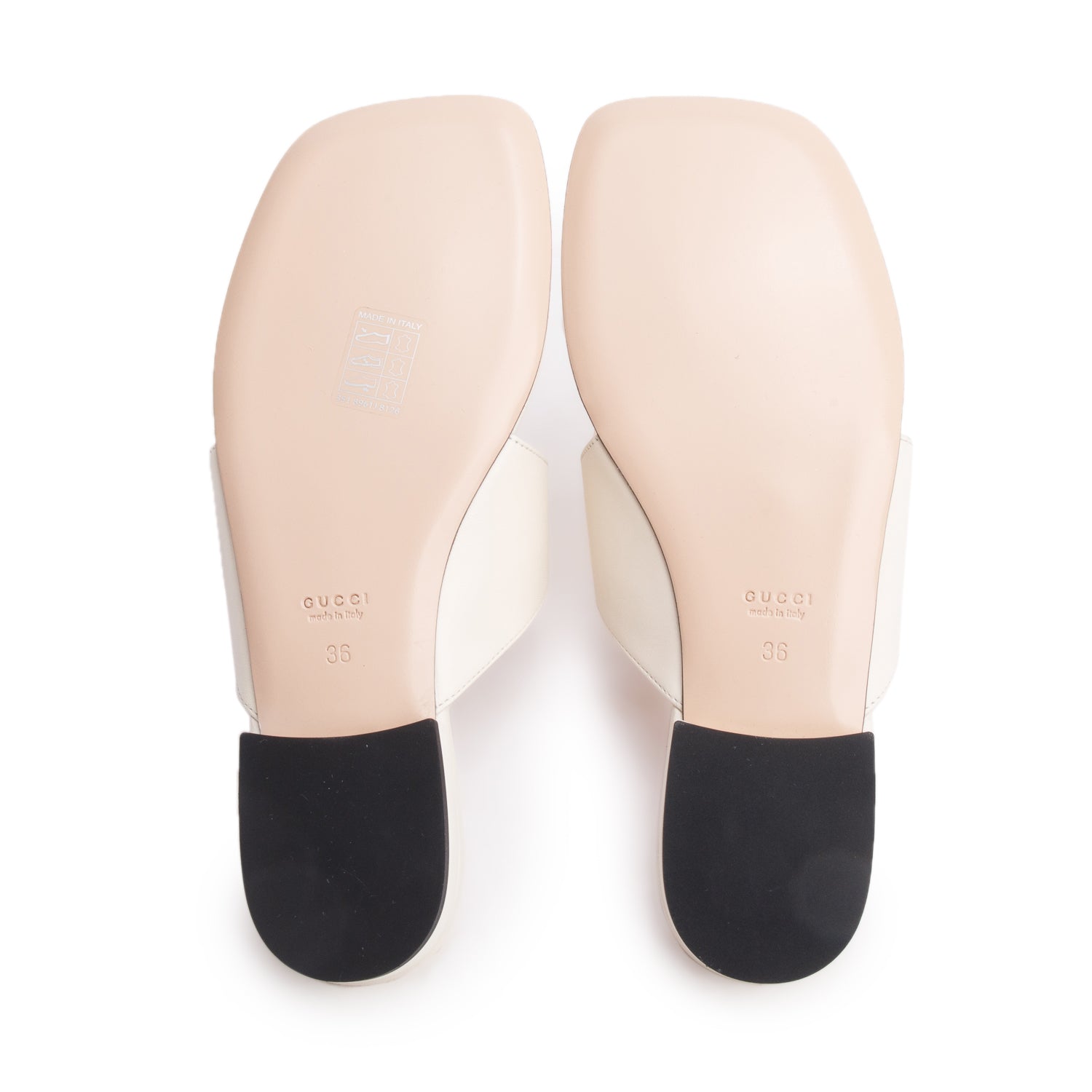 Gucci White Leather Interlocking G Thong Sandals, Size 36 w/ Box