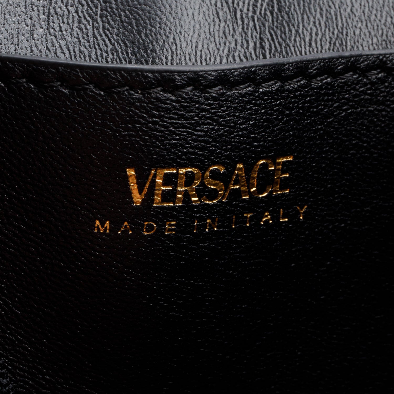 Versace Black Canvas/Leather La Medusa Mini Handle Bag w/ Strap & Box