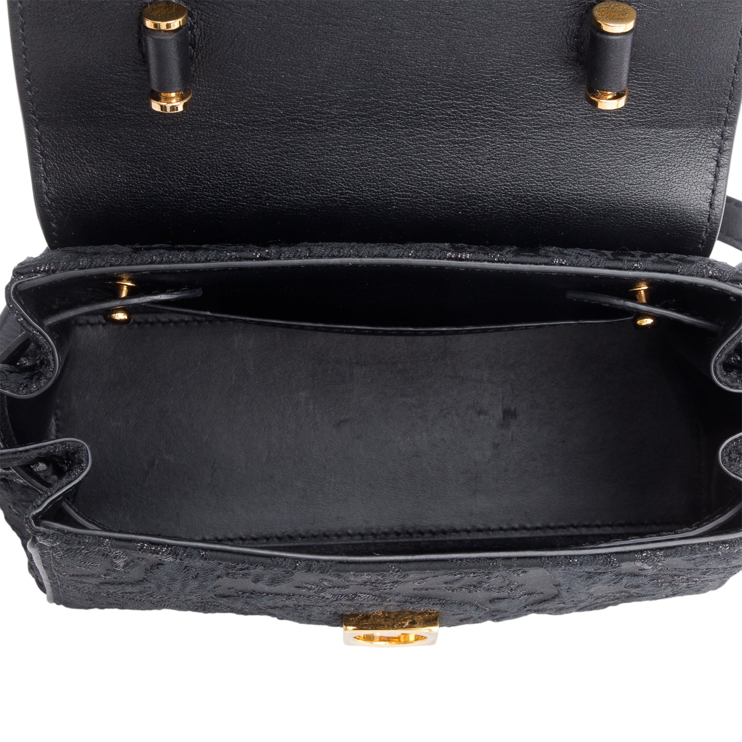 Versace Black Canvas/Leather La Medusa Mini Handle Bag w/ Strap & Box