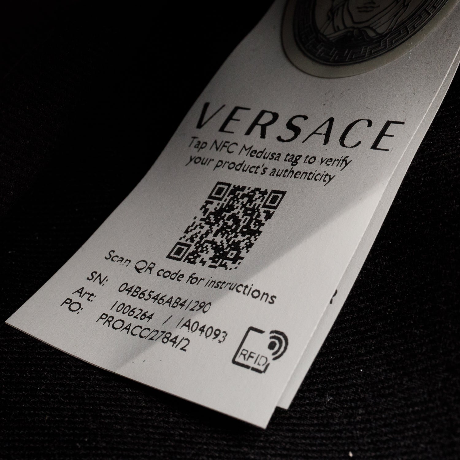 Versace Beige Leather Virtus Wallet On Chain