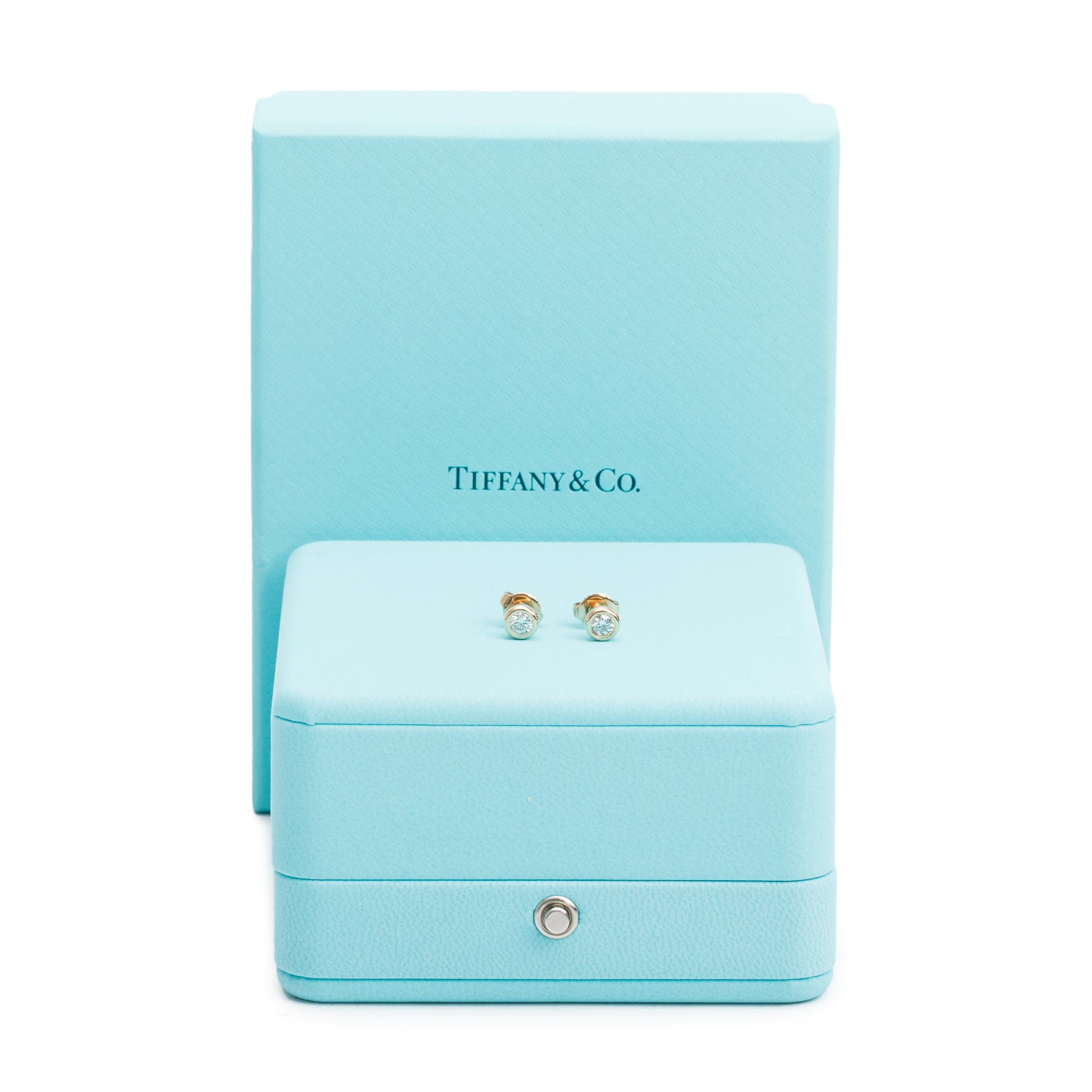 Tiffany & Co. 2022 Elsa Peretti 18k Rose Gold 0.34 tcw Diamonds By the Yard Stud Earrings w/ Box & Receipt