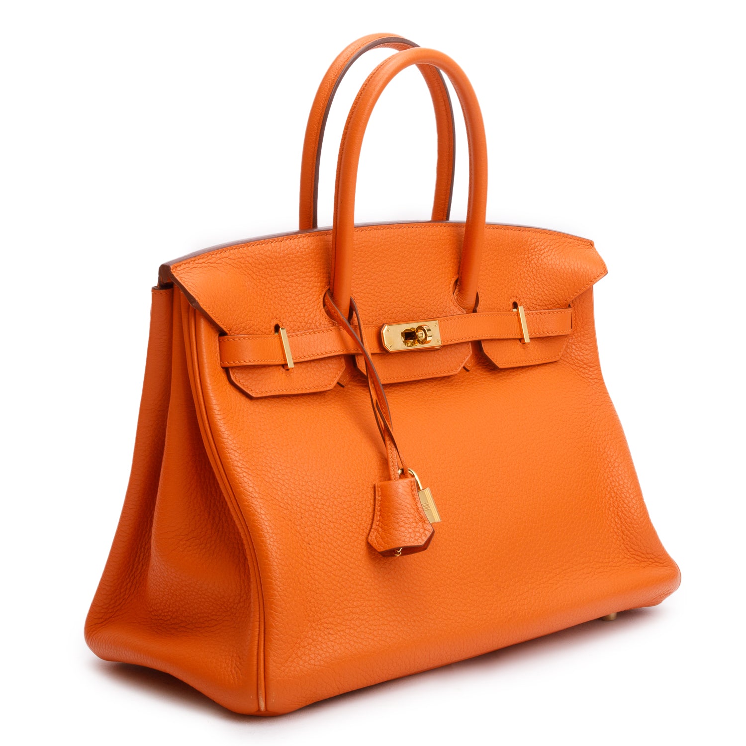 Hermes Orange Clemence Birkin 35 w/ Box
