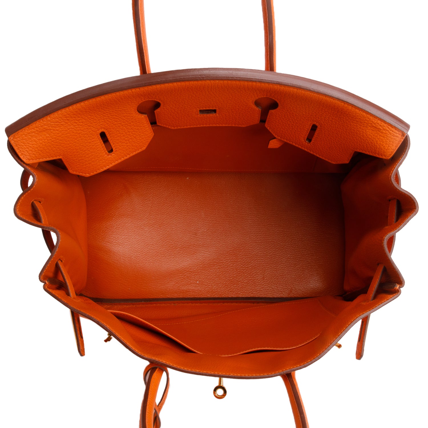 Hermes Orange Clemence Birkin 35 w/ Box