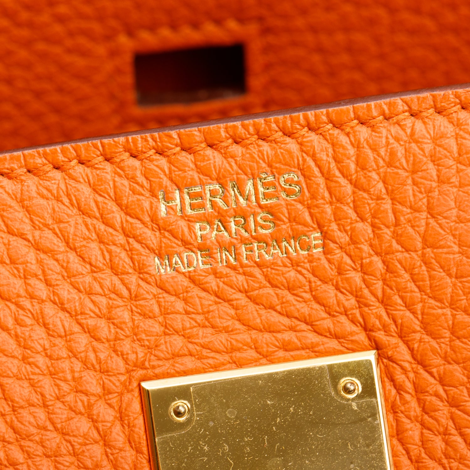 Hermes Orange Clemence Birkin 35 w/ Box