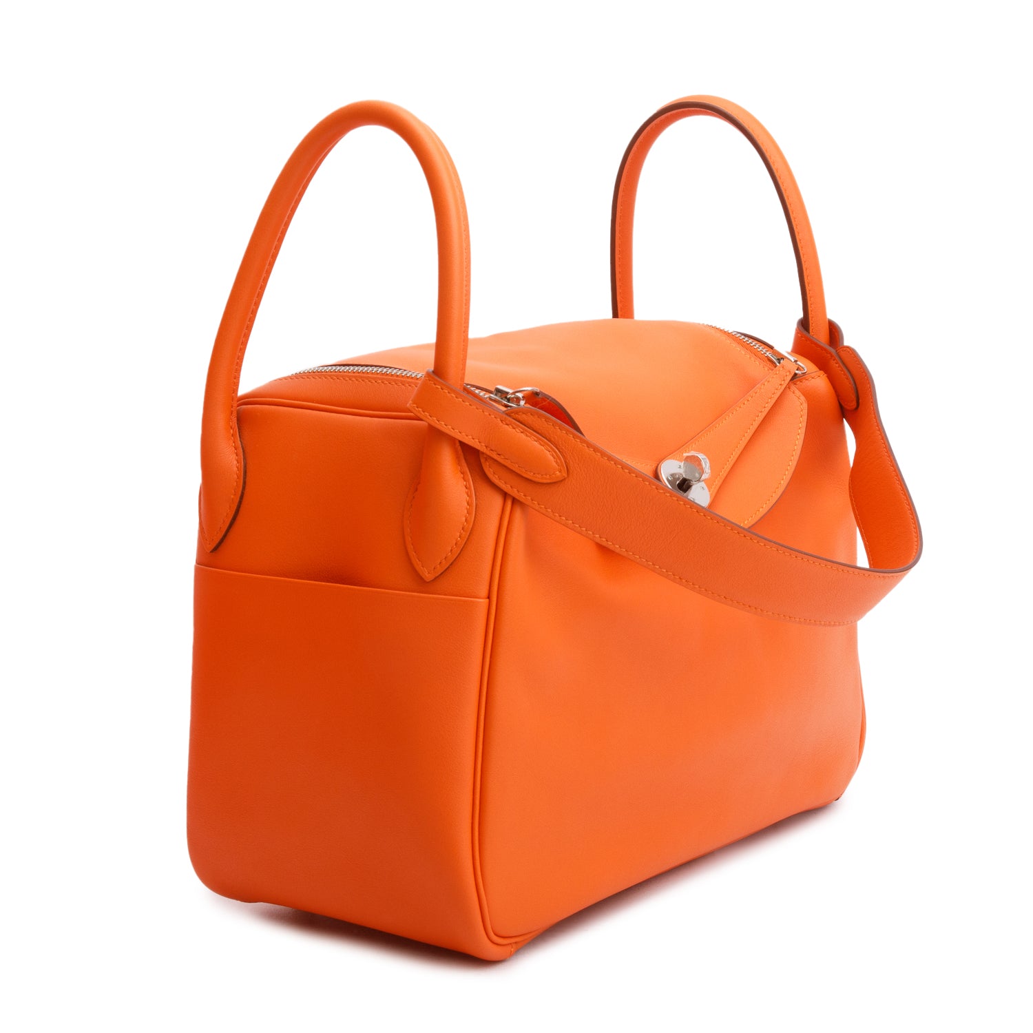 Hermes Orange Swift Verso Leather Lindy 30 w/ Box