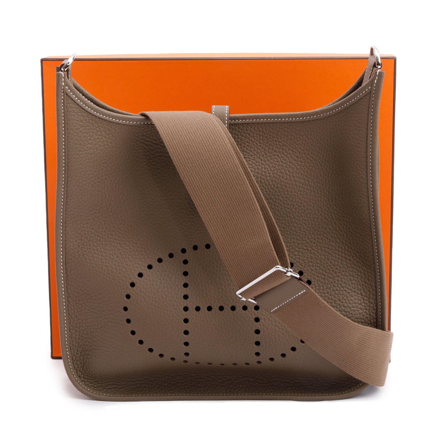 Hermes 2025 Etoupe Taurillon Clemence Evelyne III 29 Bag w/ Box