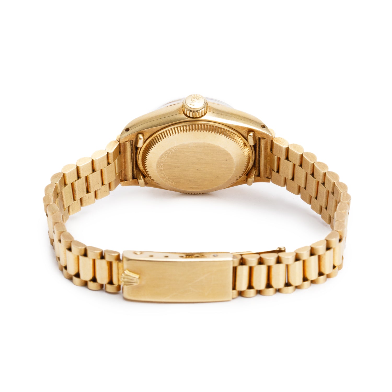 Rolex 18k Yellow Gold Lady-Datejust President 26 MM Watch 6917 w/ Box & Paper