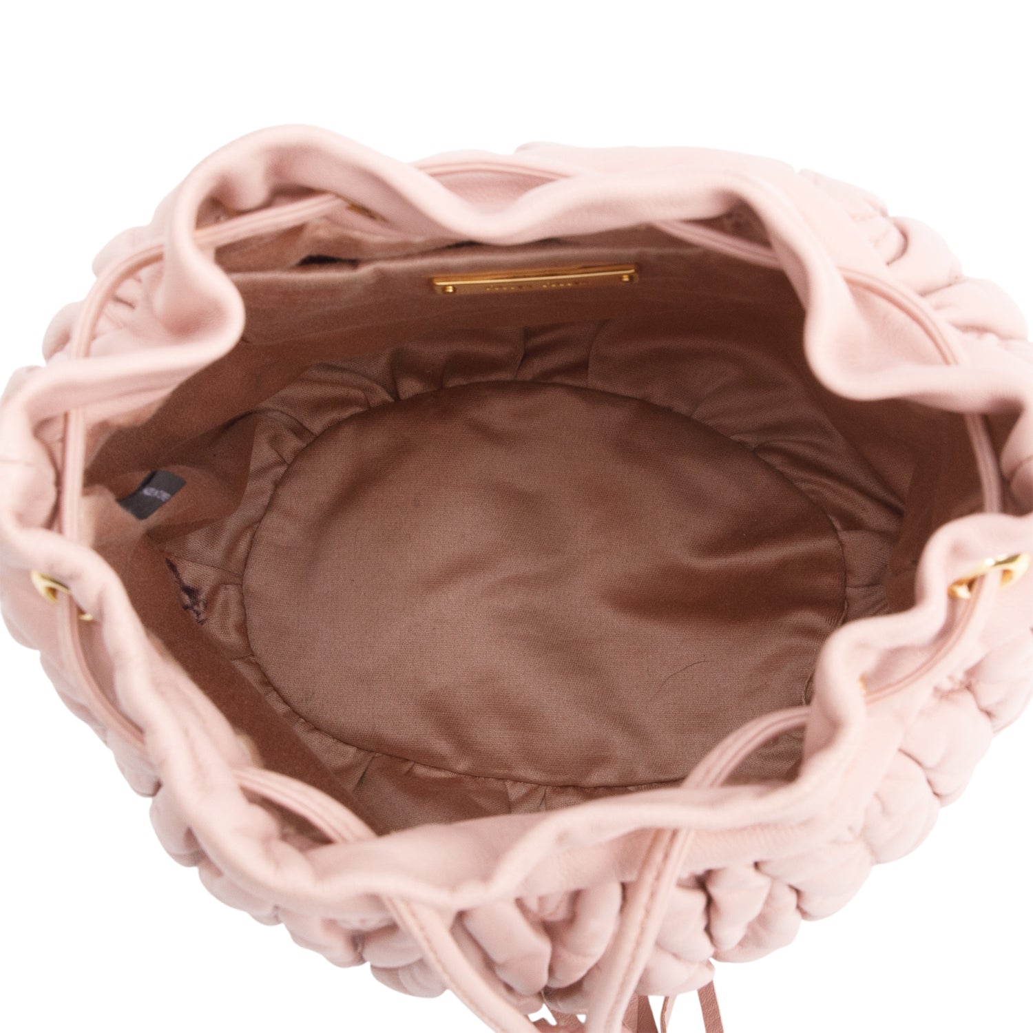 Miu Miu Pink Nappa Matelasse Leather Bucket Bag w/ Strap