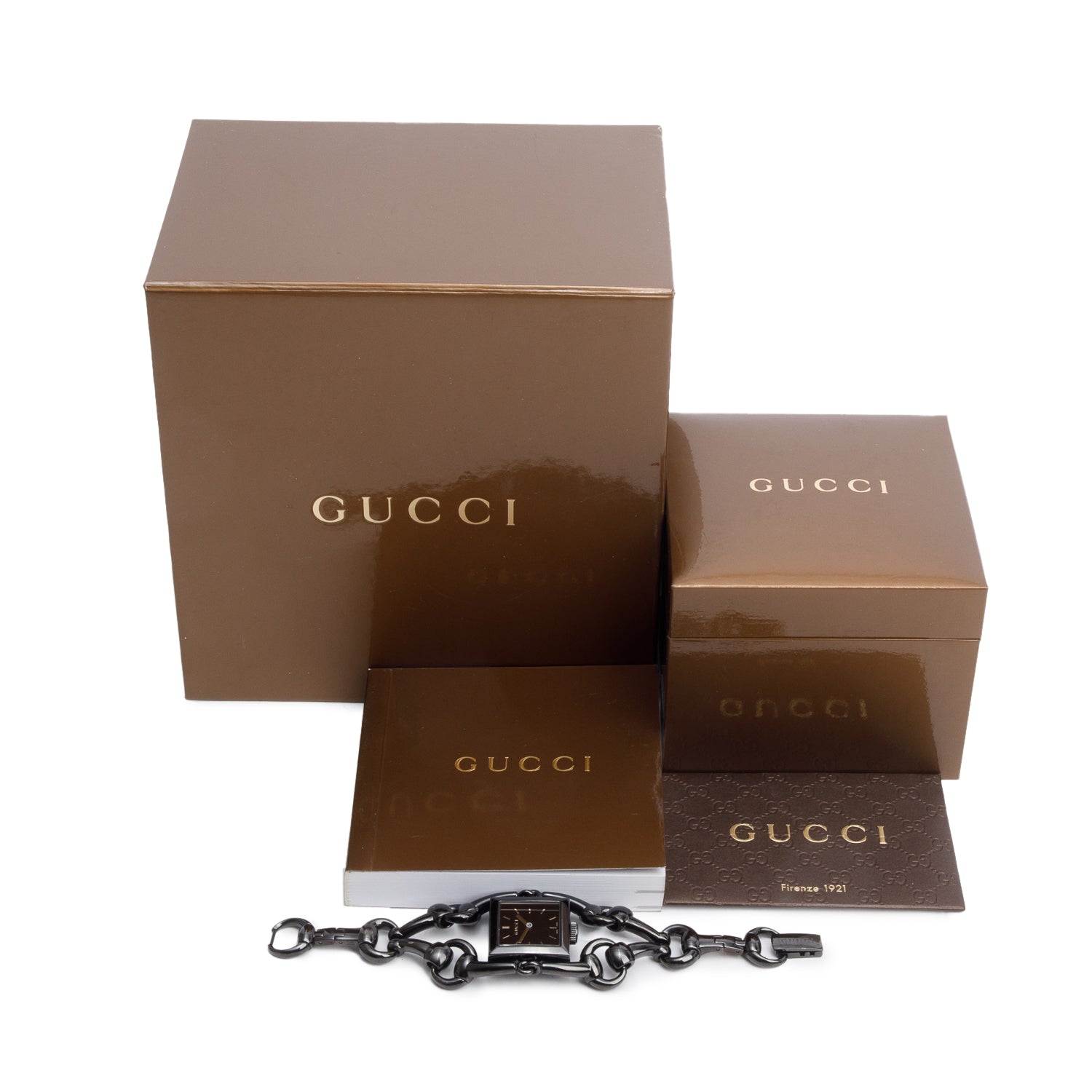 Gucci Black PVD Stainless Steel Signoria Watch 116.3 w/ Box