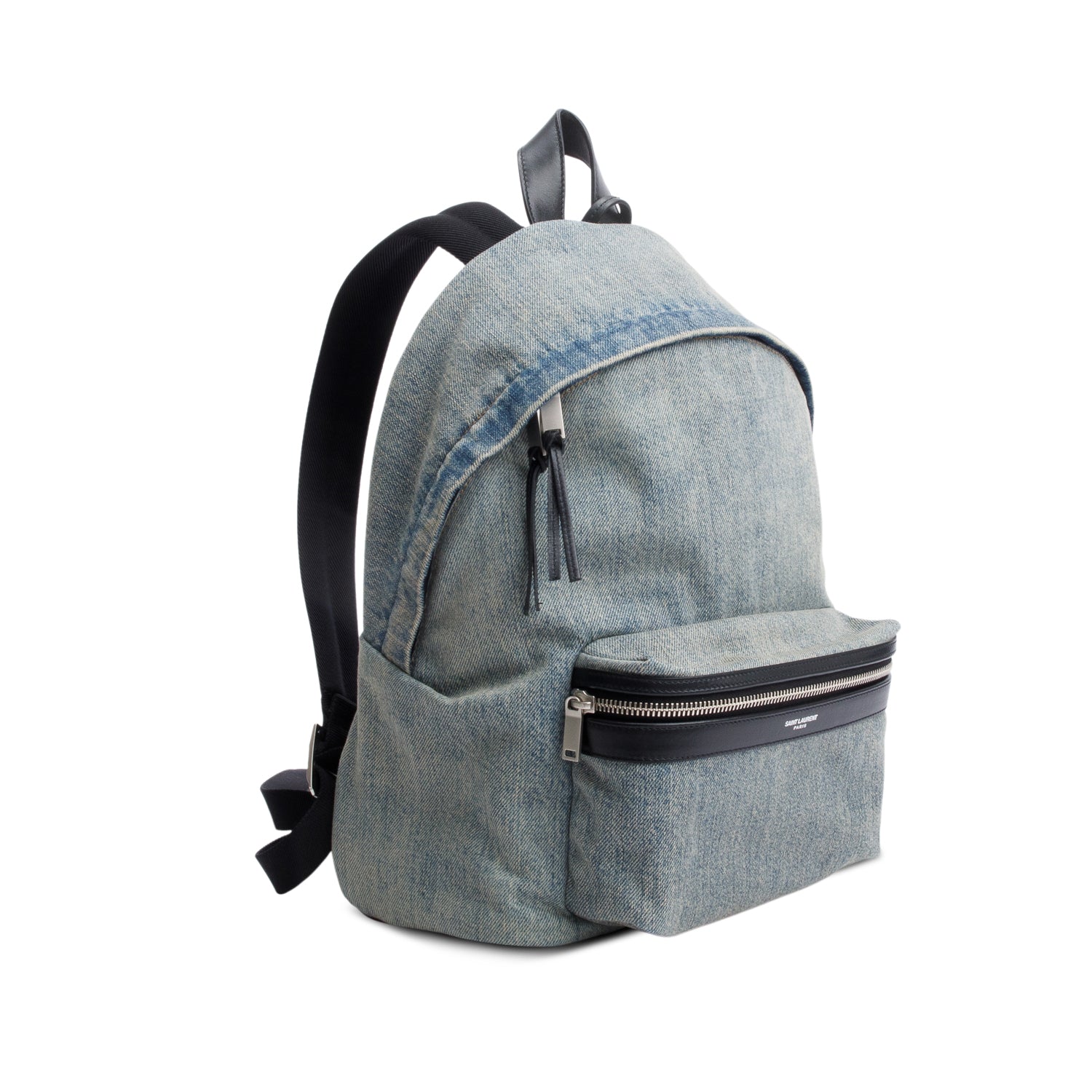 Saint Laurent Blue Denim City Backpack w/ Box