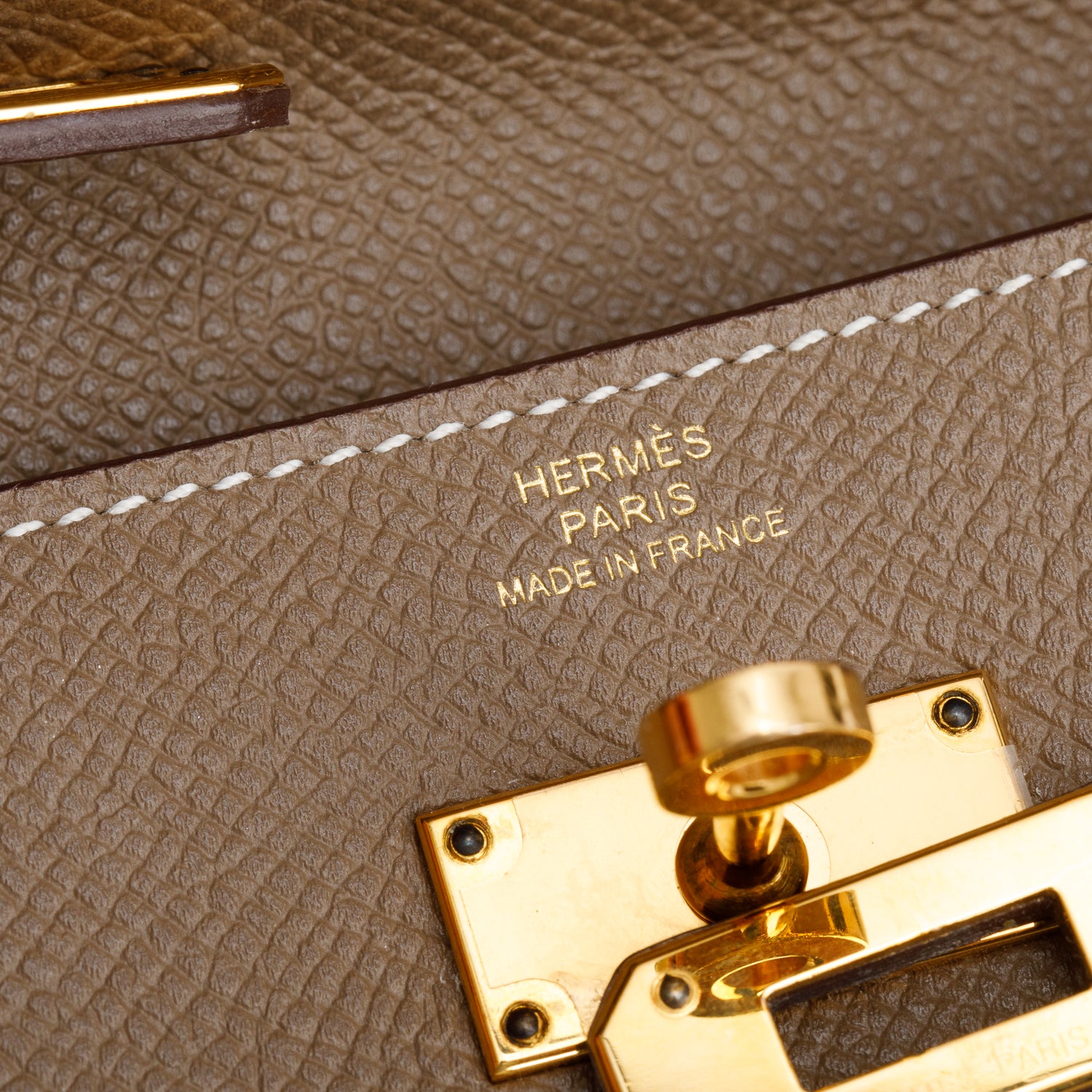 Hermes Etoupe Epsom Leather Classic Kelly Longue Wallet