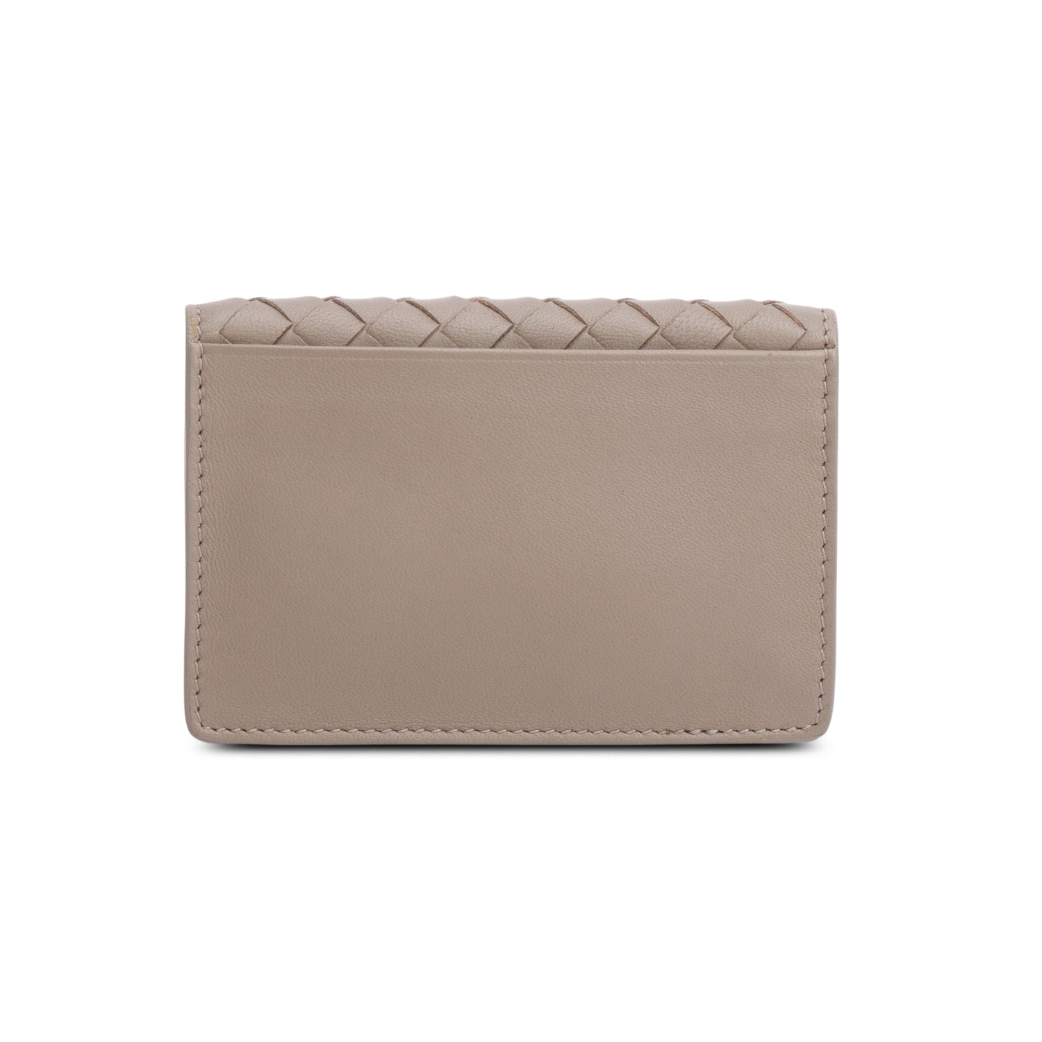 Bottega Veneta Grey Intrecciato Nappa Flap Card Case
