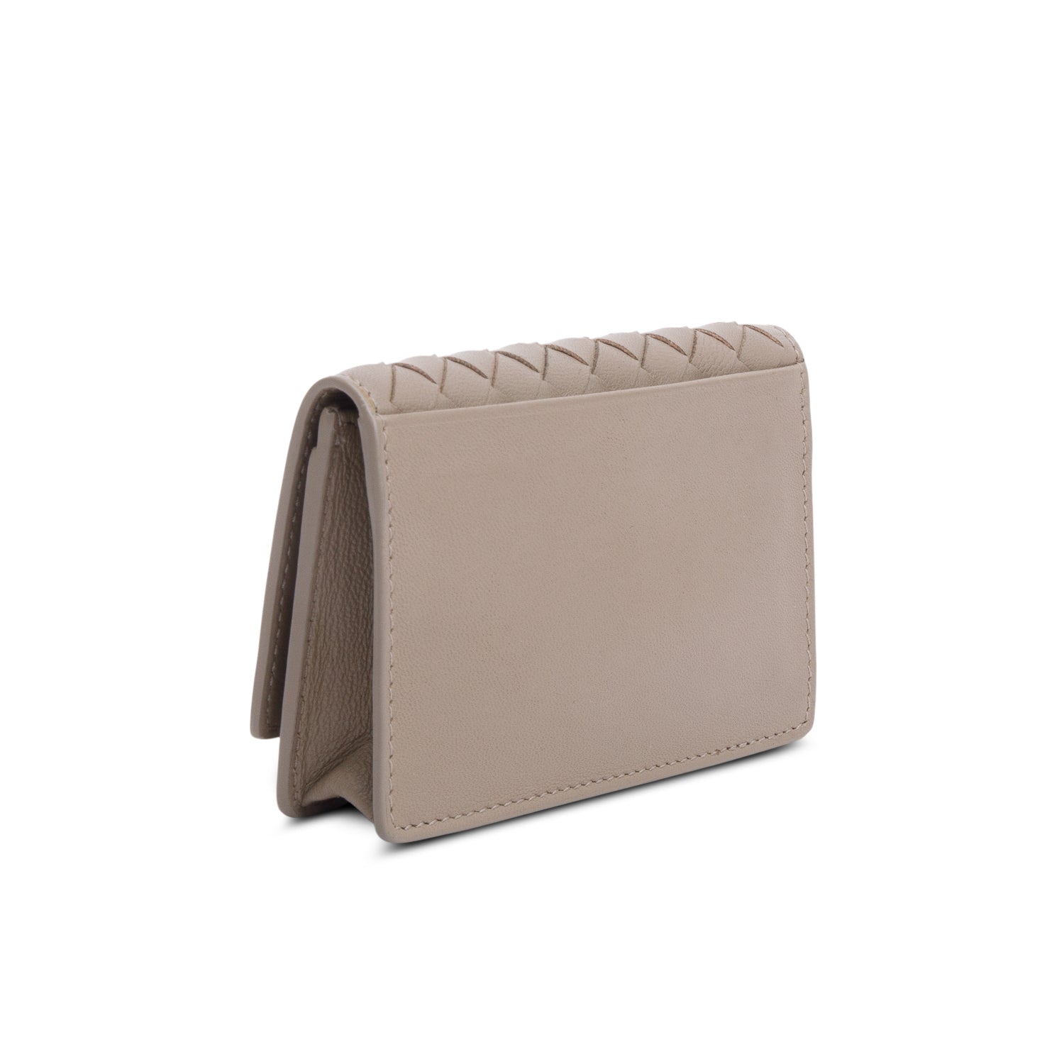 Bottega Veneta Grey Intrecciato Nappa Flap Card Case