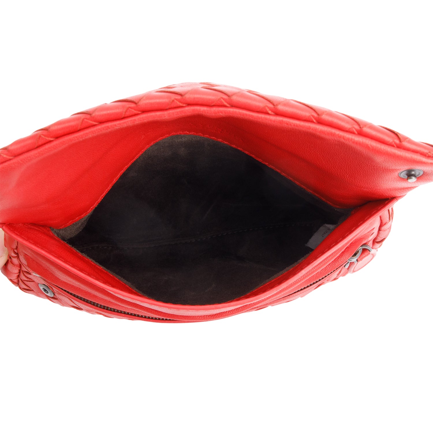 Bottega Veneta Red Intrecciato Small Chain Messenger Bag