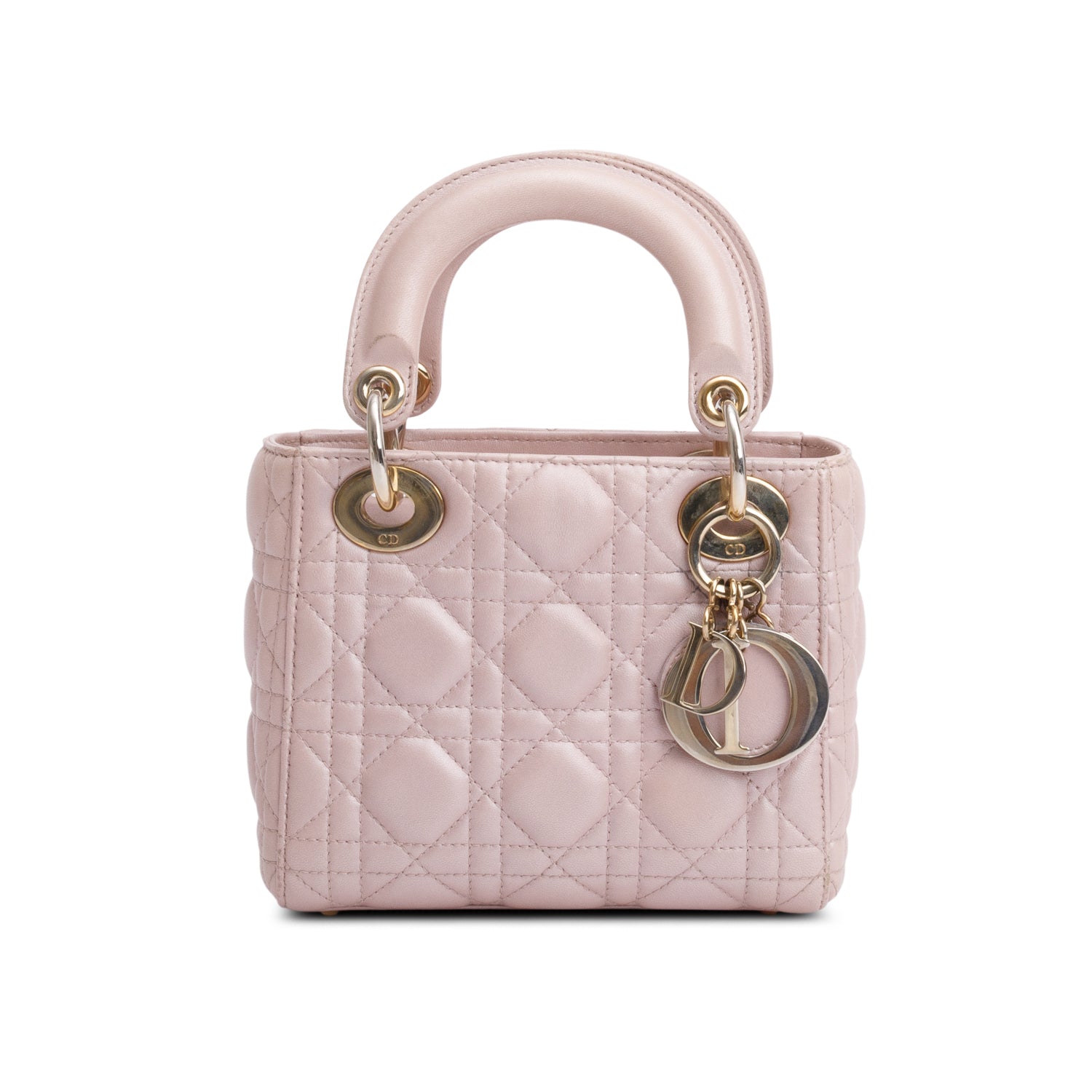 Christian Dior Pink Cannage Leather Mini Lady Dior Bag w/ Box