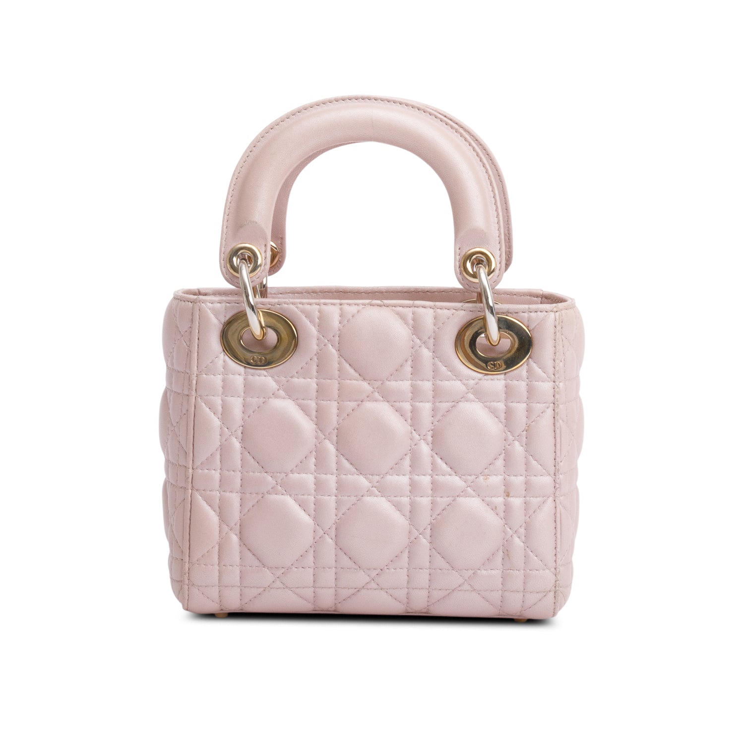 Christian Dior Pink Cannage Leather Mini Lady Dior Bag w/ Box