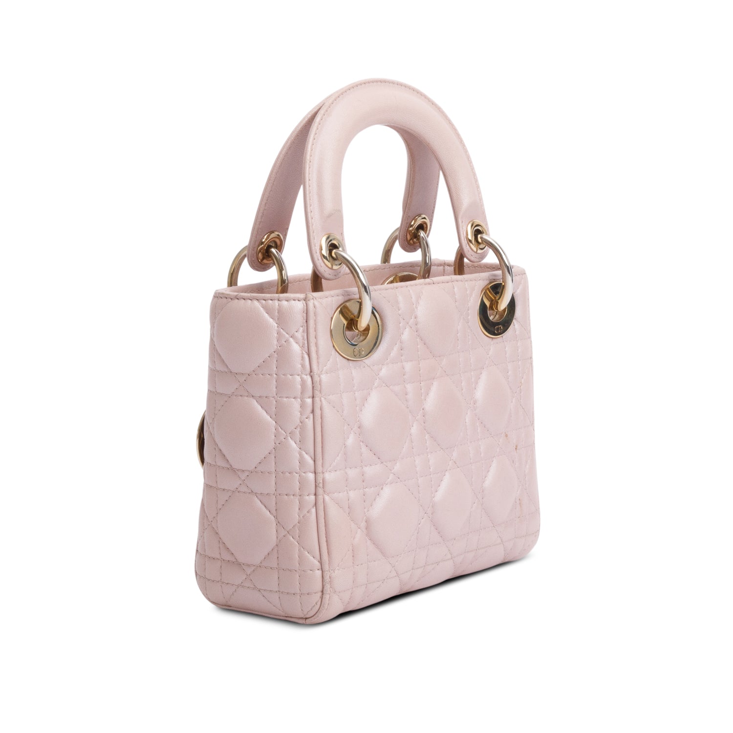 Christian Dior Pink Cannage Leather Mini Lady Dior Bag w/ Box