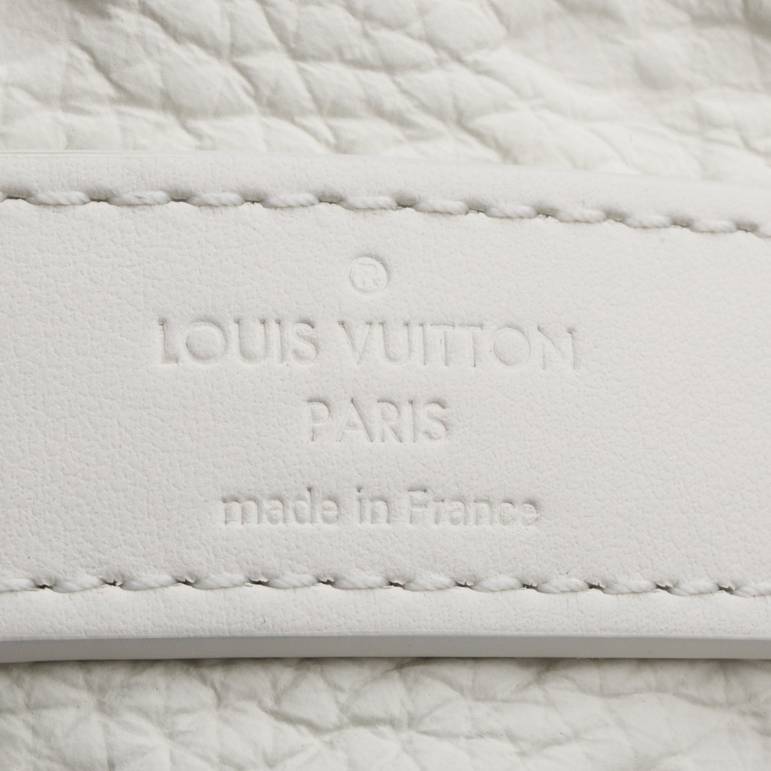 Louis Vuitton 2024 White Monogram Taurillion Leather Keepall Bandouliere 25 w/ Strap & Receipt