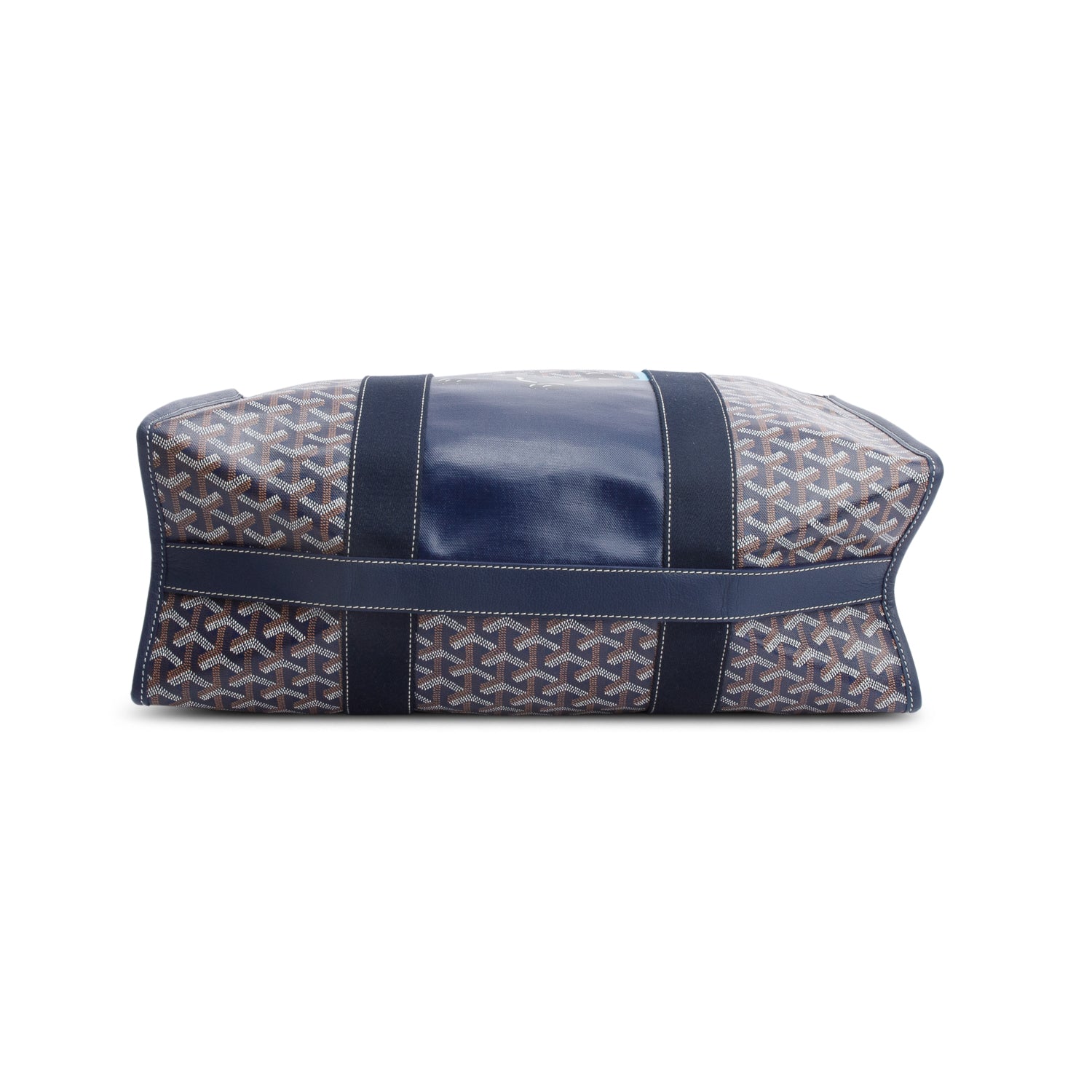 Goyard 2022 Navy Monogram Canvas Leather Trim Vilette Tote MM