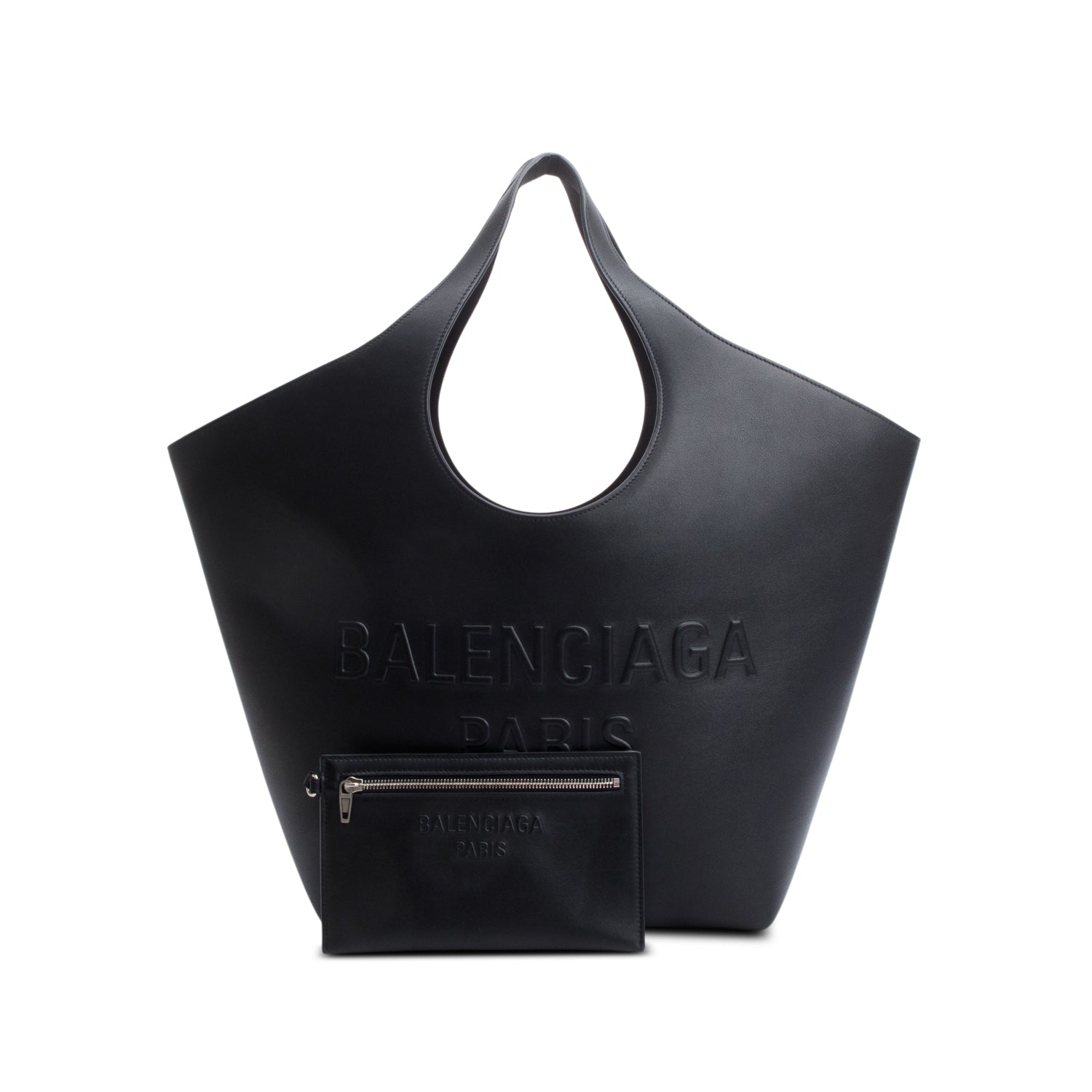 Balenciaga Black Calfskin Leather Medium Mary Kate Tote w/ Pouch