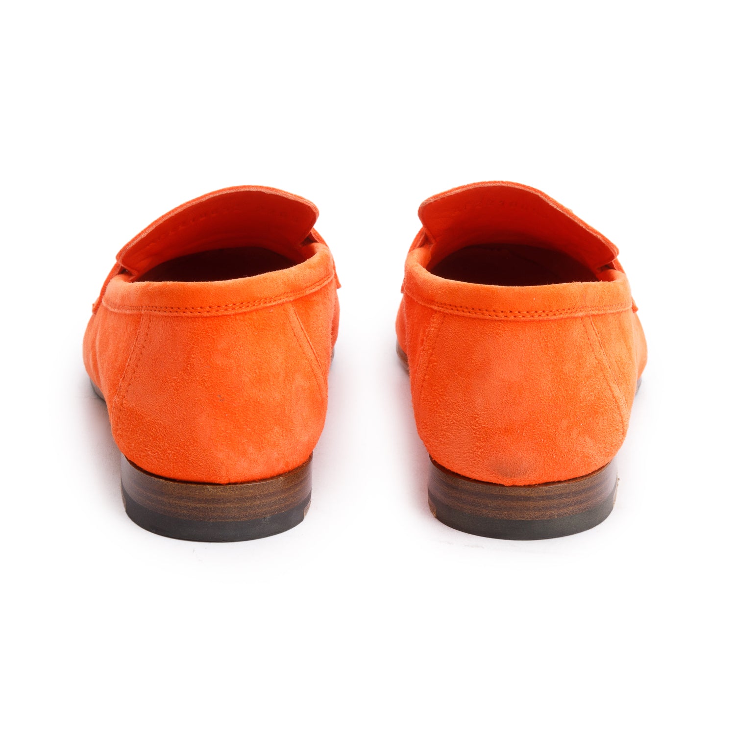 Hermes Orange Suede Goatskin Paris Loafer, Size 37 w/ Box