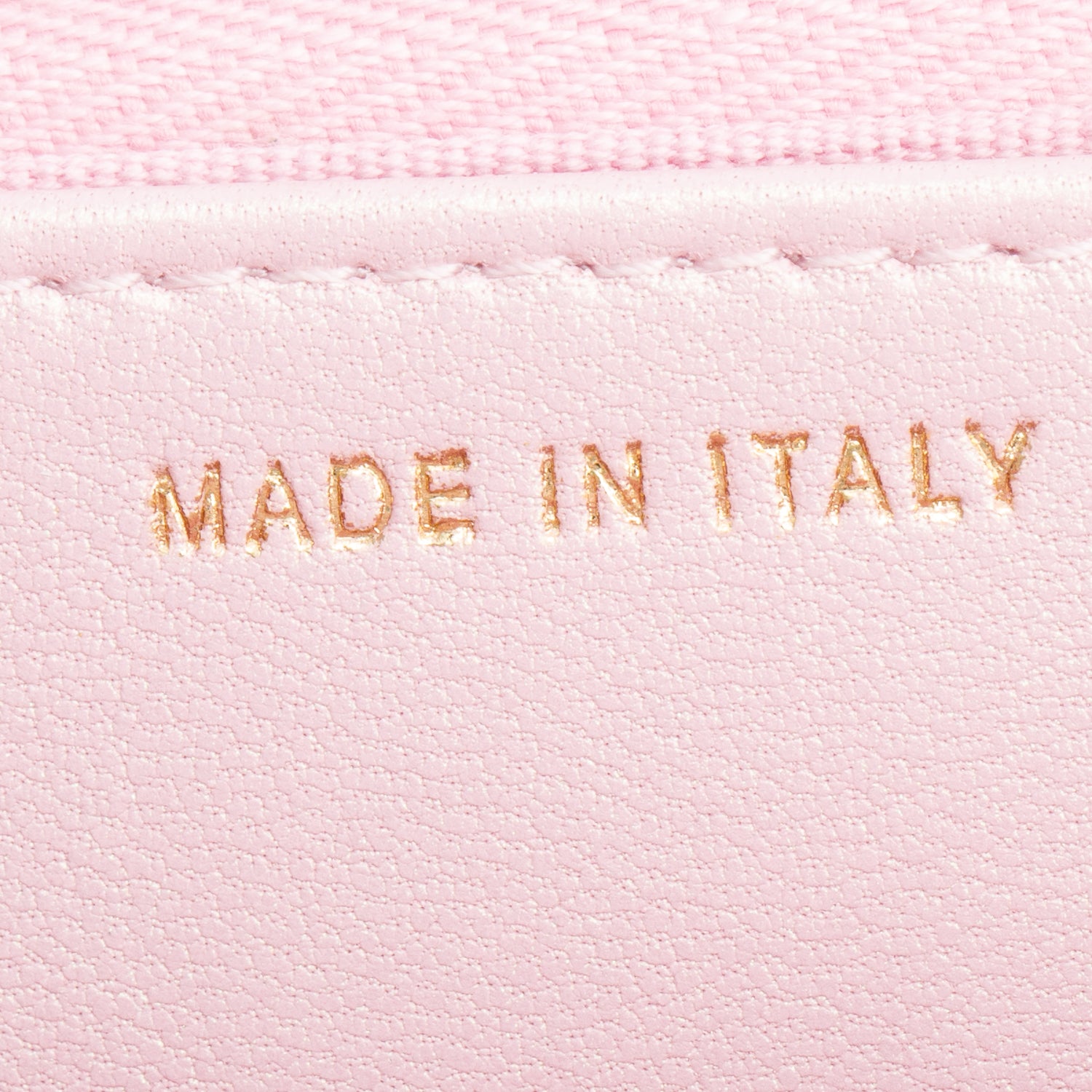 Chanel Pink Iridescent Quilted Lambskin Leather CC Pearl Crush Classic Wallet on Chain w/ Box