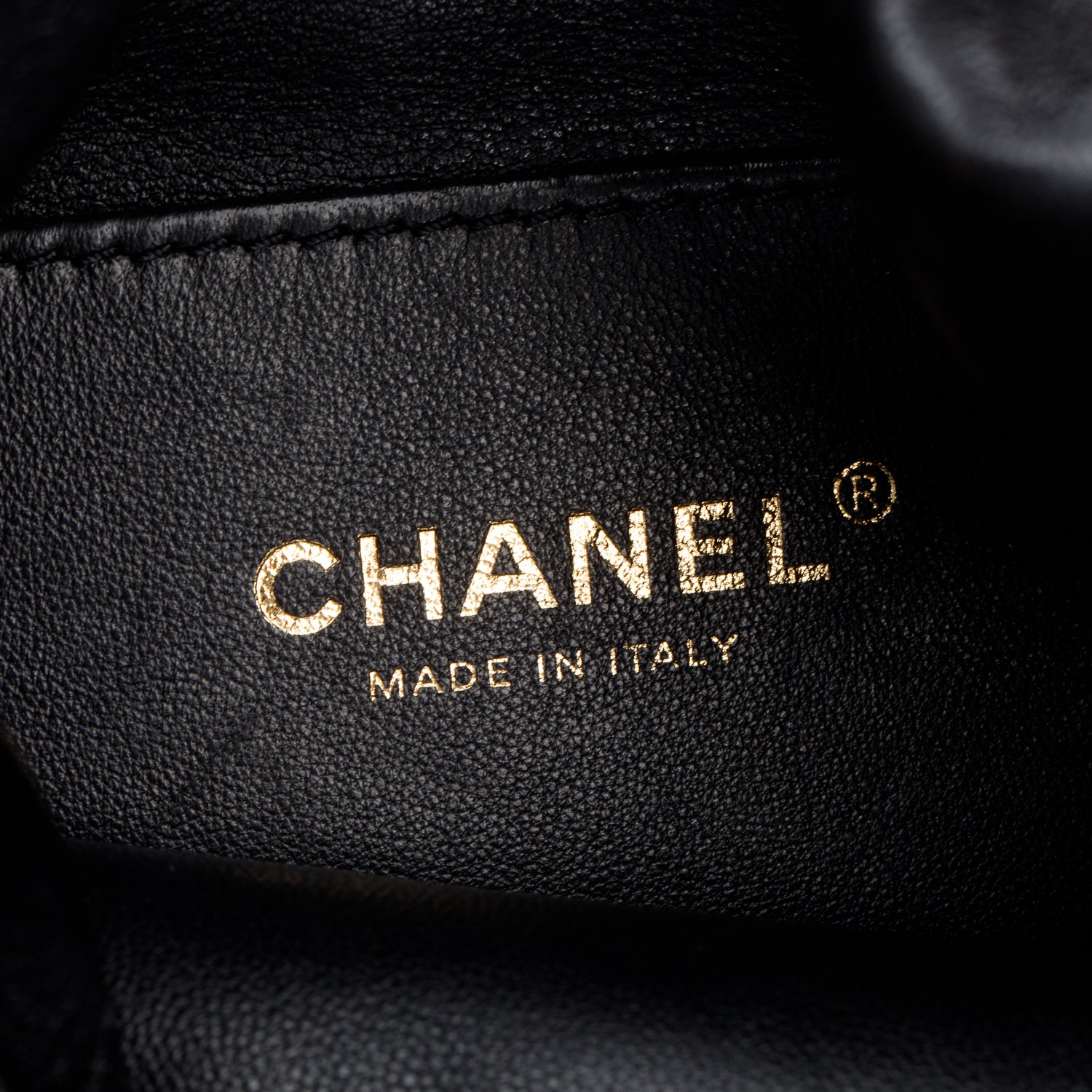Chanel 2021 Black Calfskin Leather Chain is More Bucket Bag w/ Authenticity Card