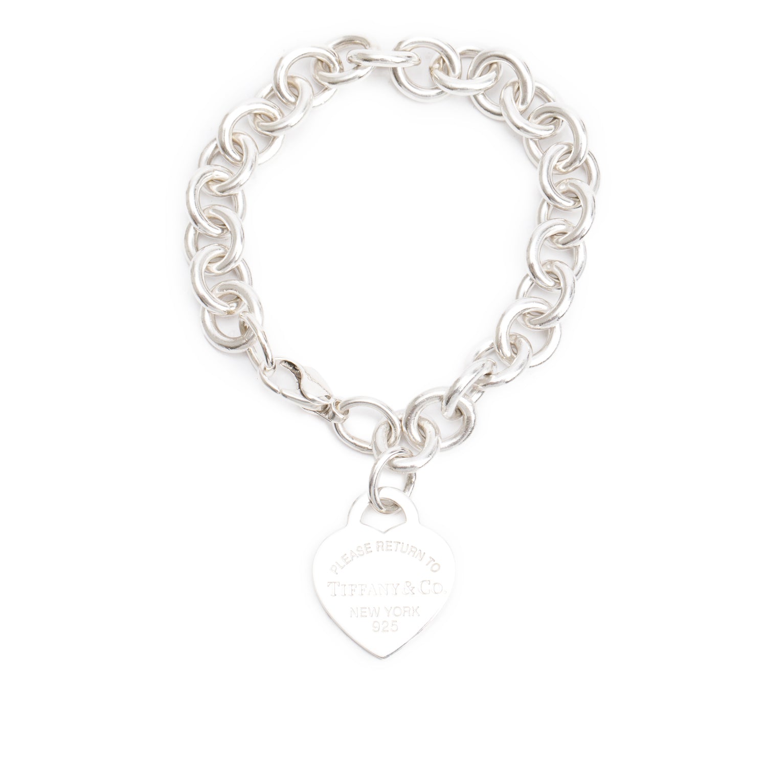 Tiffany & Co. Sterling Silver Return to Tiffany Heart Tag Charm Bracelet
