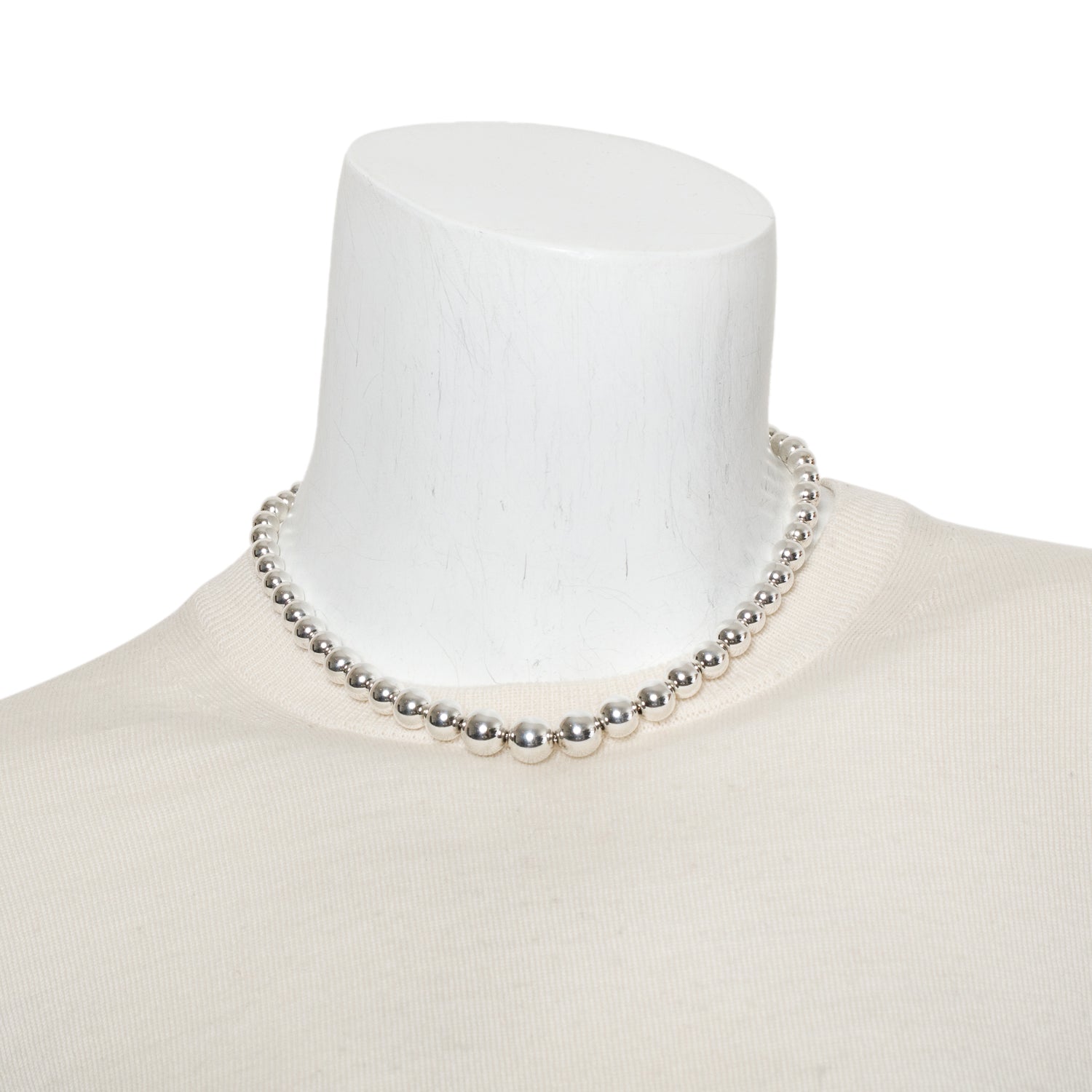 Tiffany & Co. Sterling Silver HardWear Graduated Ball Necklace w/ Box