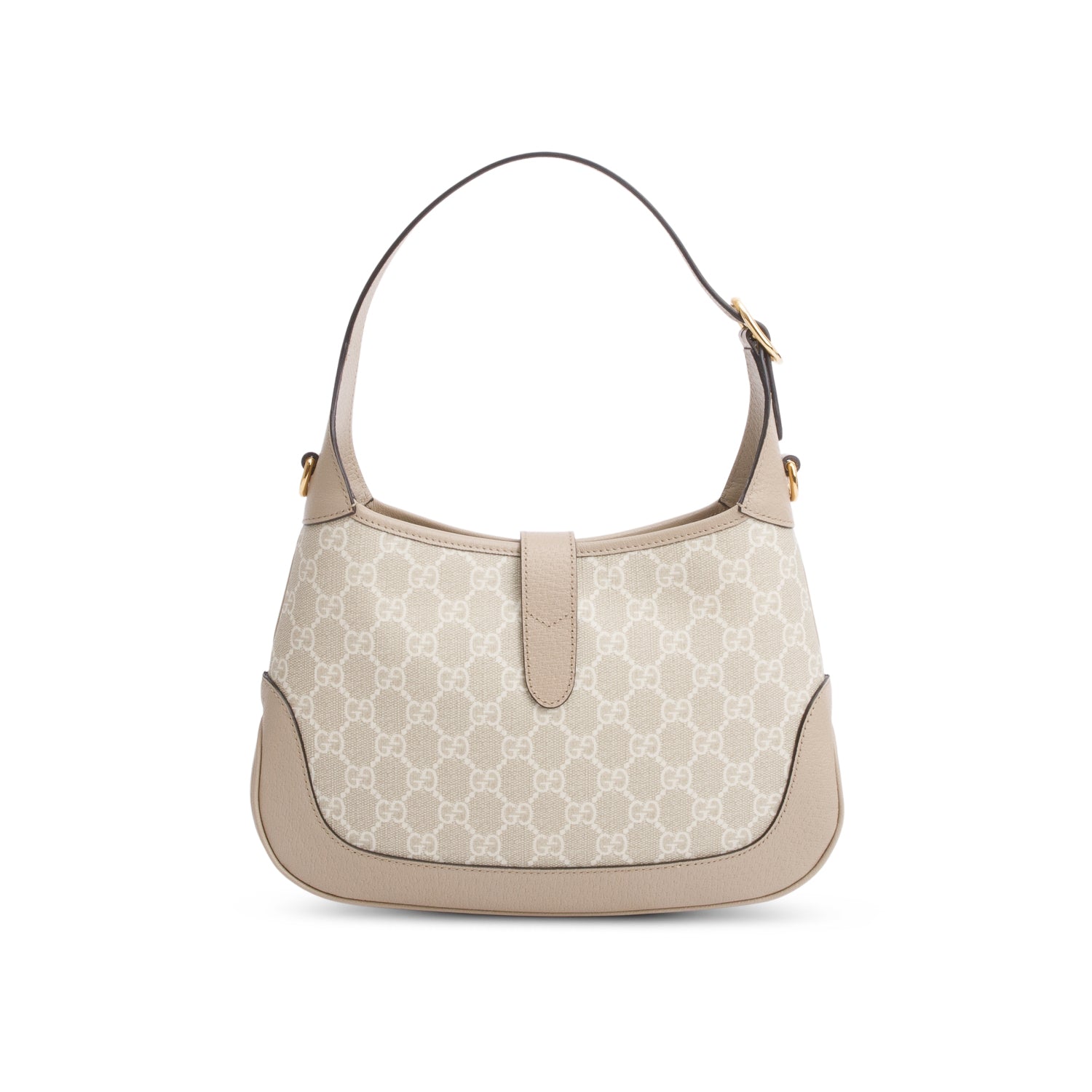 Gucci Neutral GG Supreme Monogram Canvas & Calfskin Leather Small Jackie 1961 Hobo w/ Straps