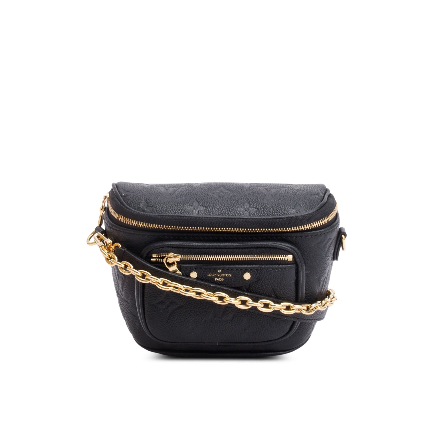 Louis Vuitton Black Monogram Empreint Leather Mini Bumbag w/ Straps & Box