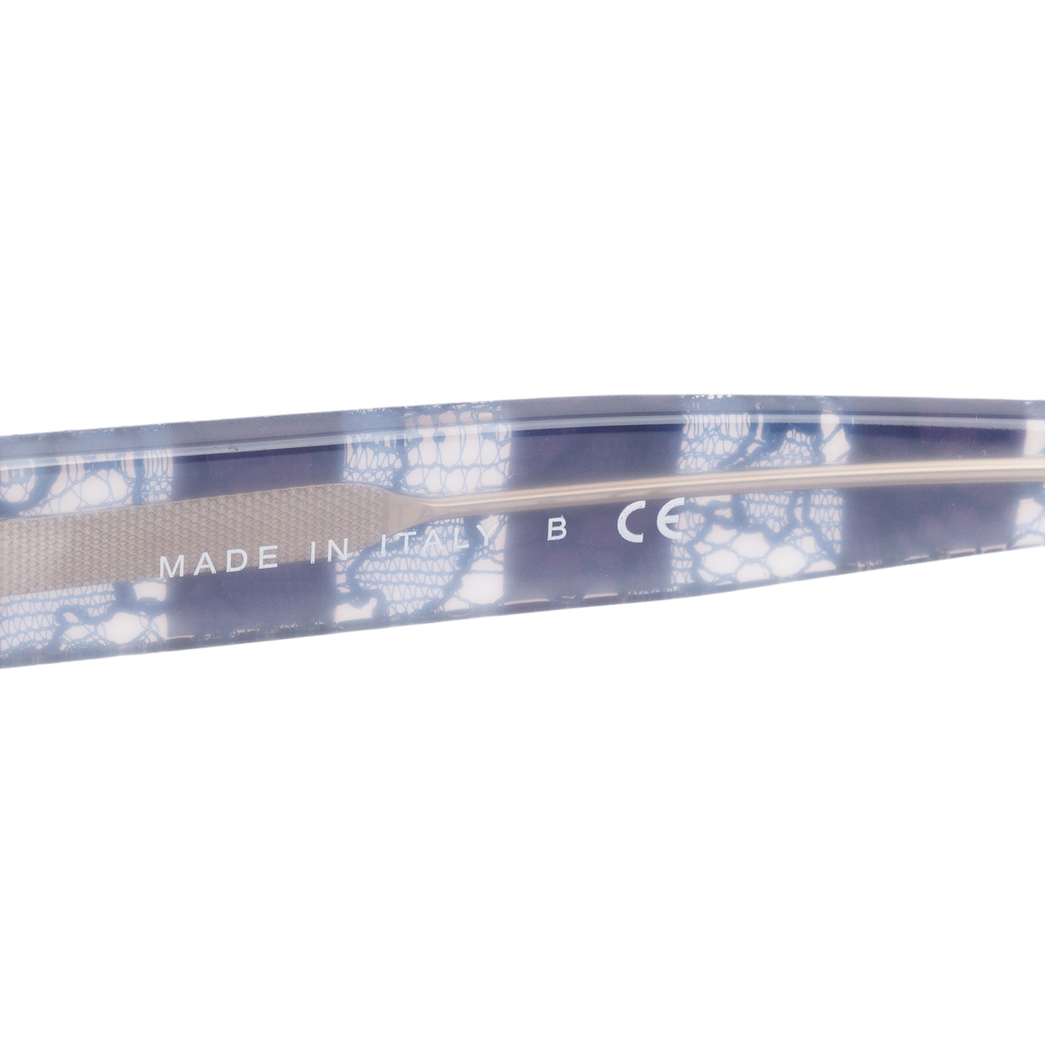 Chanel 5296 Blue Lace Accent Acetate CC Logo Sunglasses w/ Box & Case