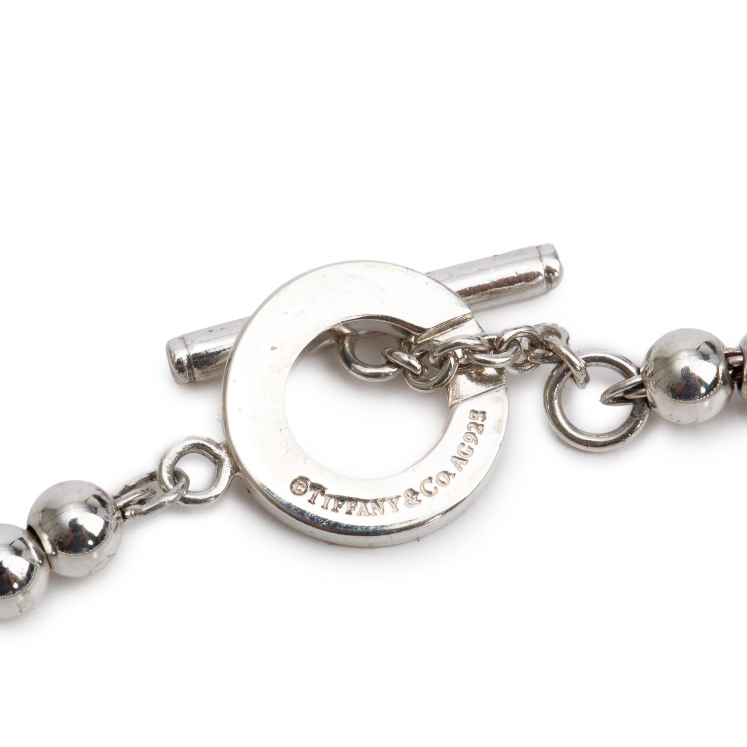 Tiffany & Co. Sterling Silver 4 MM Bead Toggle Bracelet