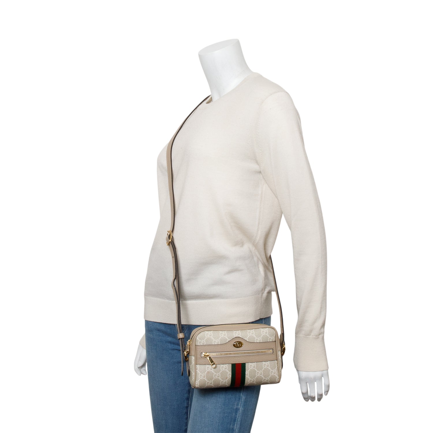 Gucci GG Supreme Web Mini Ophidia Crossbody Bag w/ Box