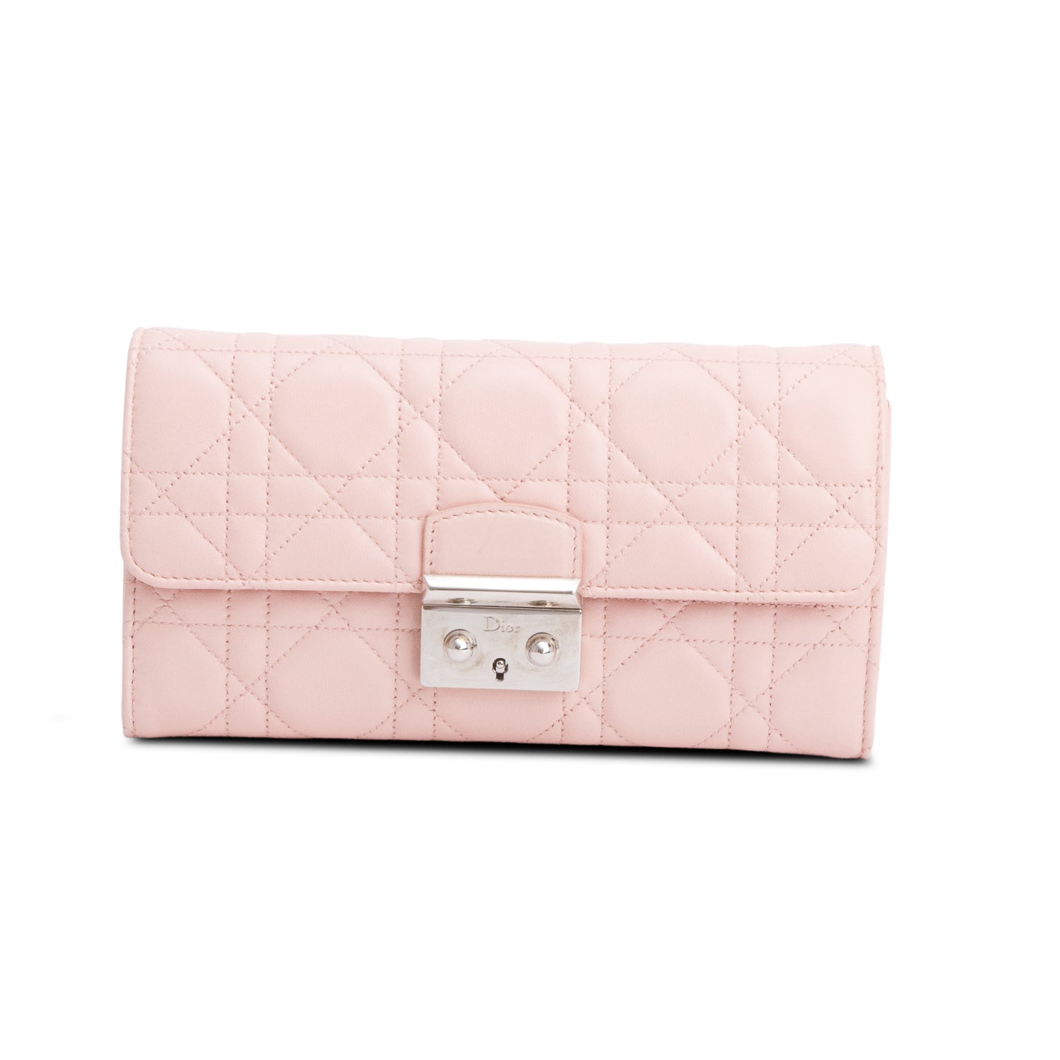 Christian Dior Pink Cannage Leather Miss Dior Promenade Chain Wallet